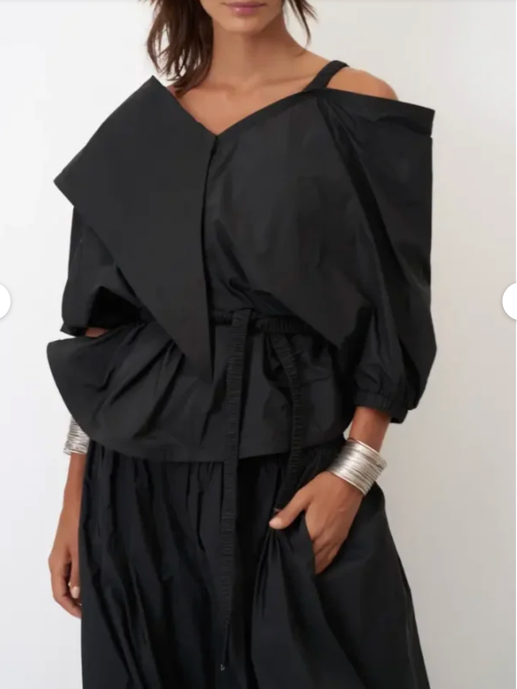 Bize Asymmetrical Statement Collar Blouse