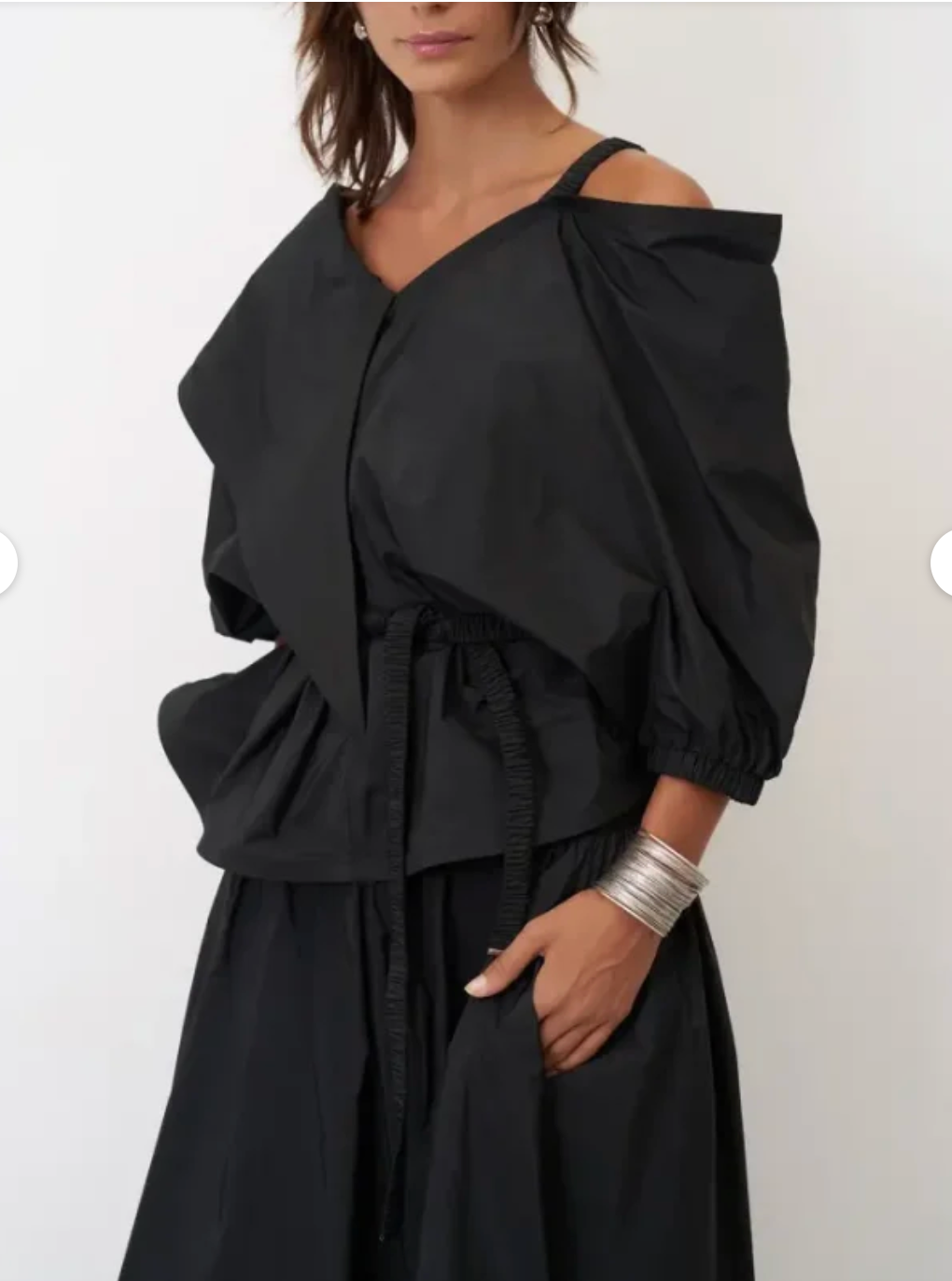 Bize Asymmetrical Statement Collar Blouse