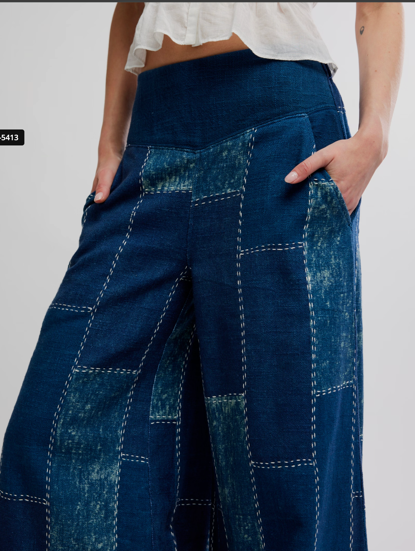 Free People Patches Wide Leg Flare Jeans - Above the Crowd Boutique