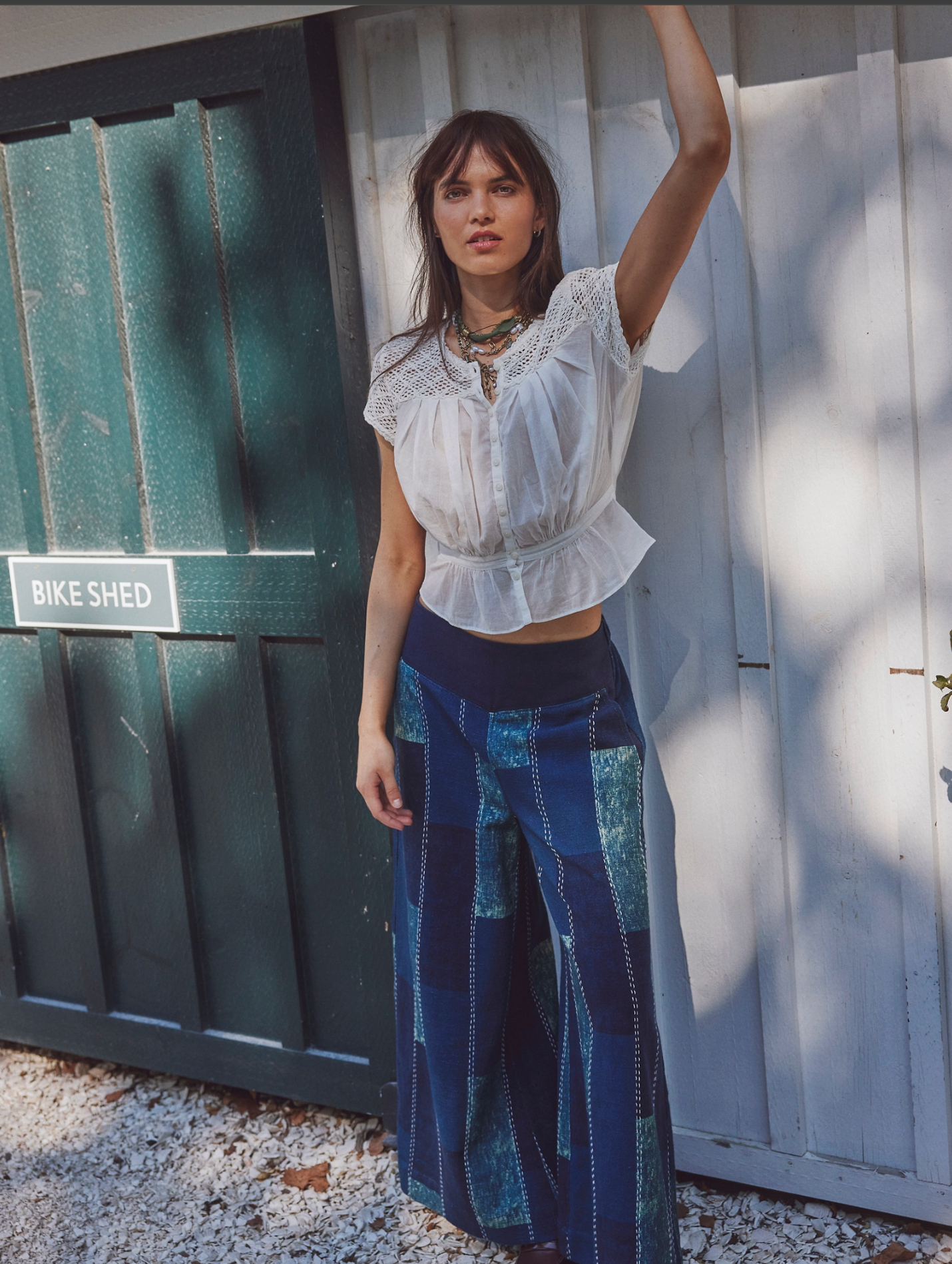 Free People Patches Wide Leg Flare Jeans - Above the Crowd Boutique