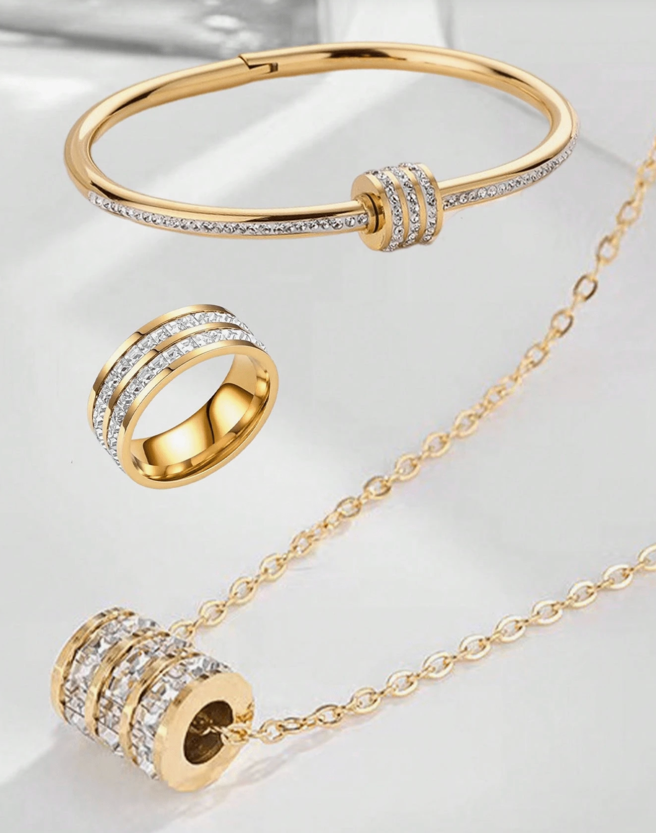 Luxury Crystal Gold Jewelry Set - Above the Crowd Boutique
