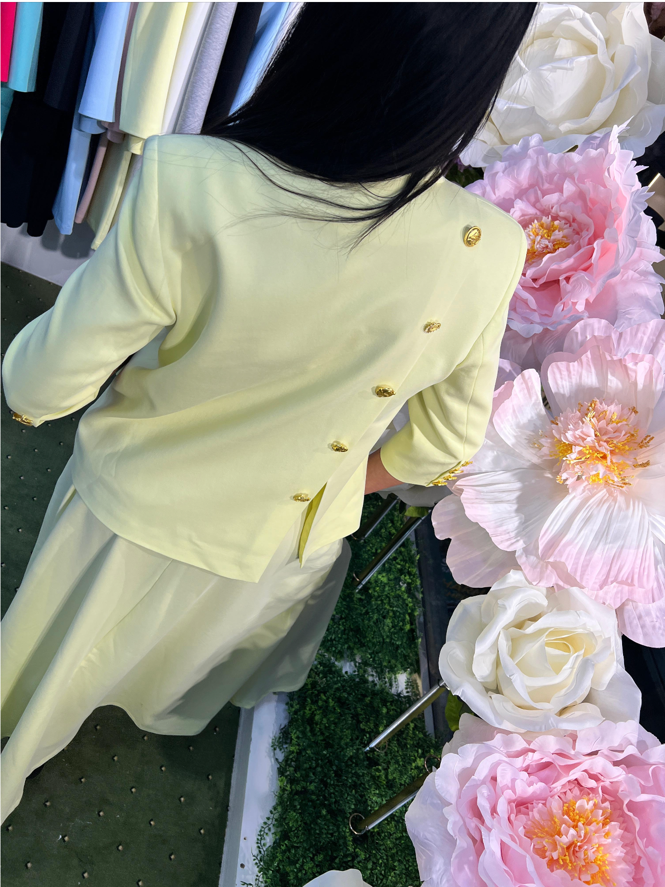 Elegant Tailored Jacket & Flowing Maxi Skirt Set - Above the Crowd Boutique