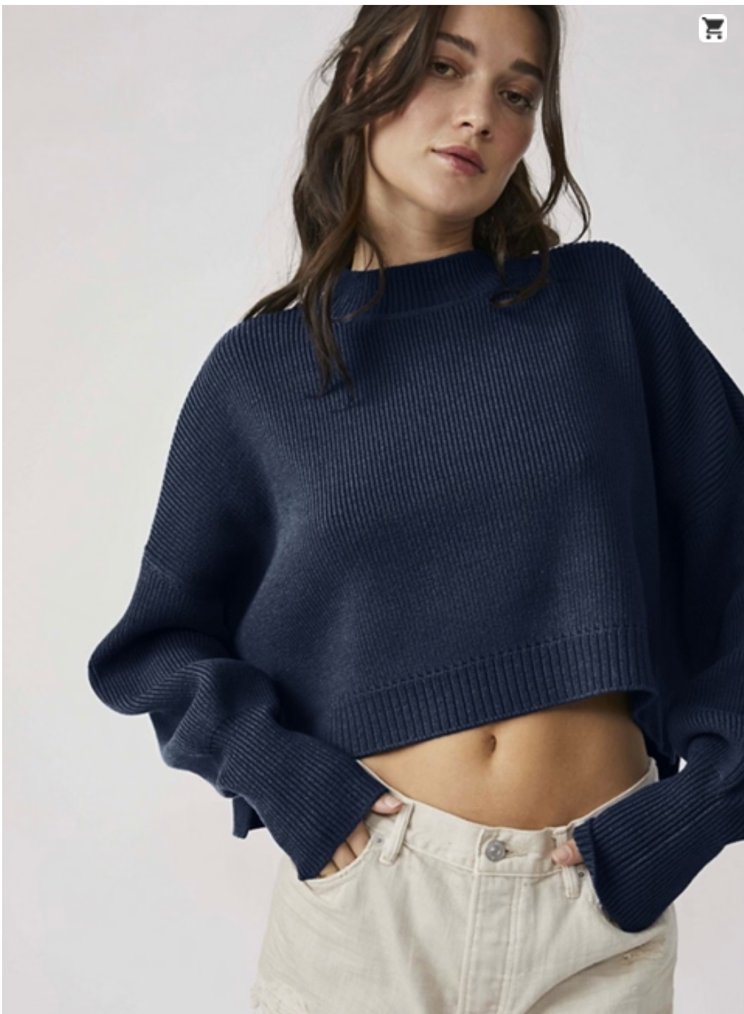 Free People OB1609060 Easy Street Crop Pullover