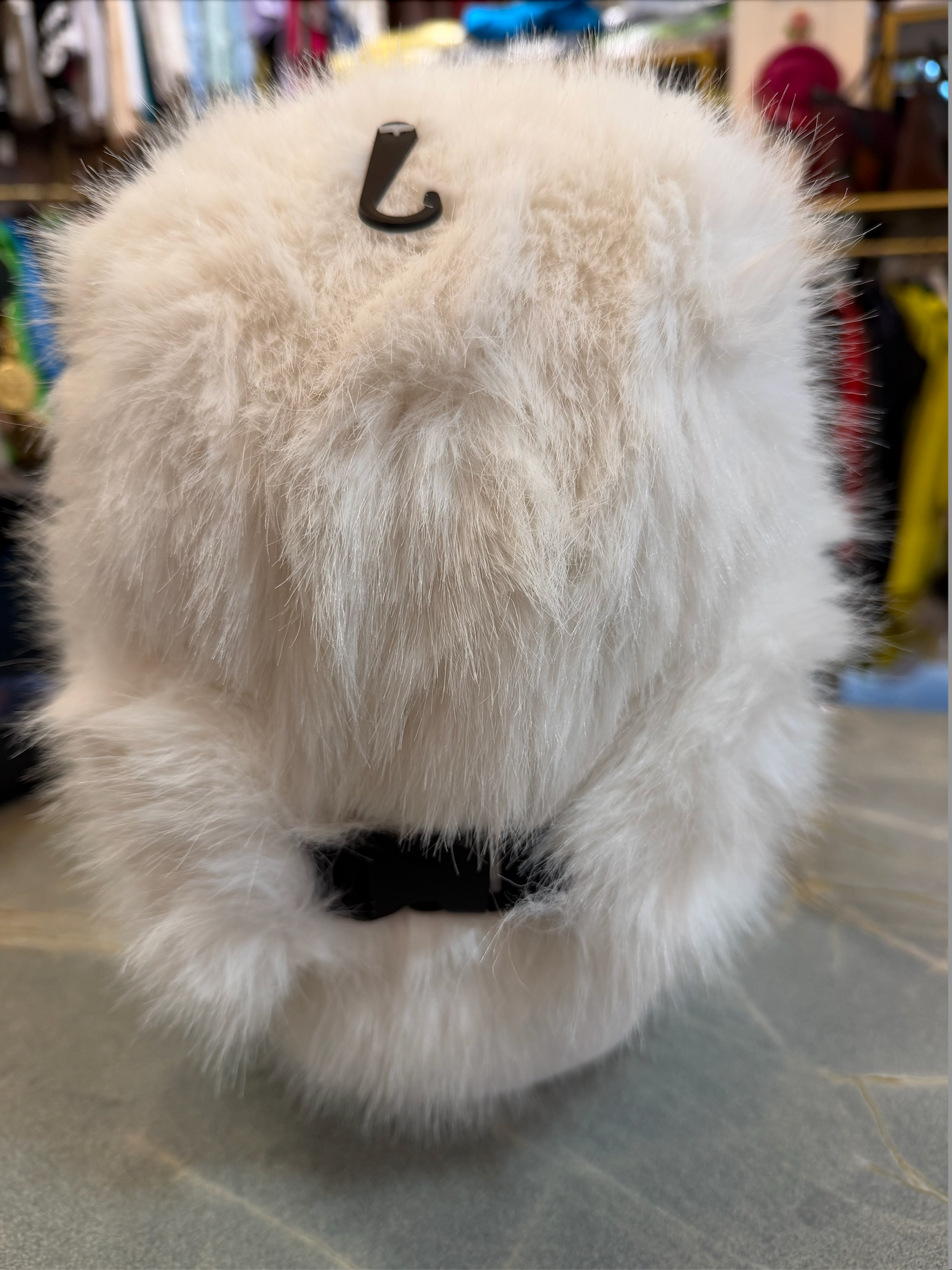 Plush Pilot Hat Beanie With Clip