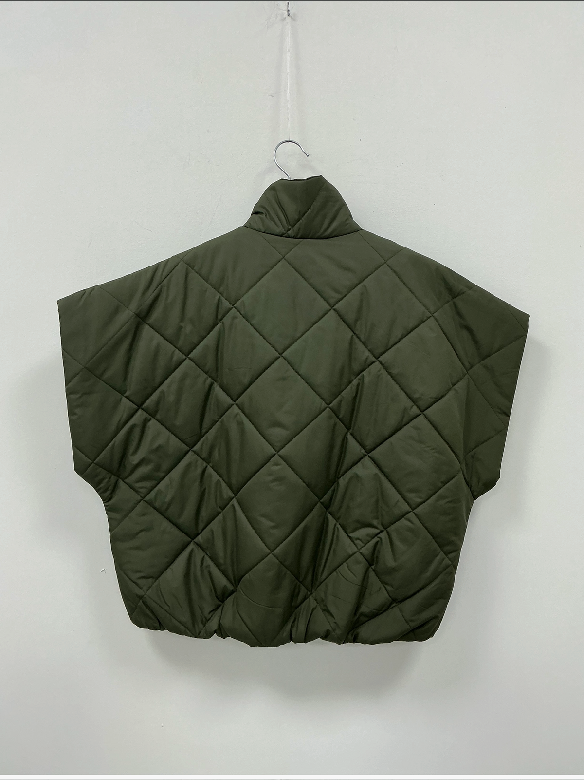 Short-Sleeve Down Puffer Jacket with High Collar - Above the Crowd Boutique
