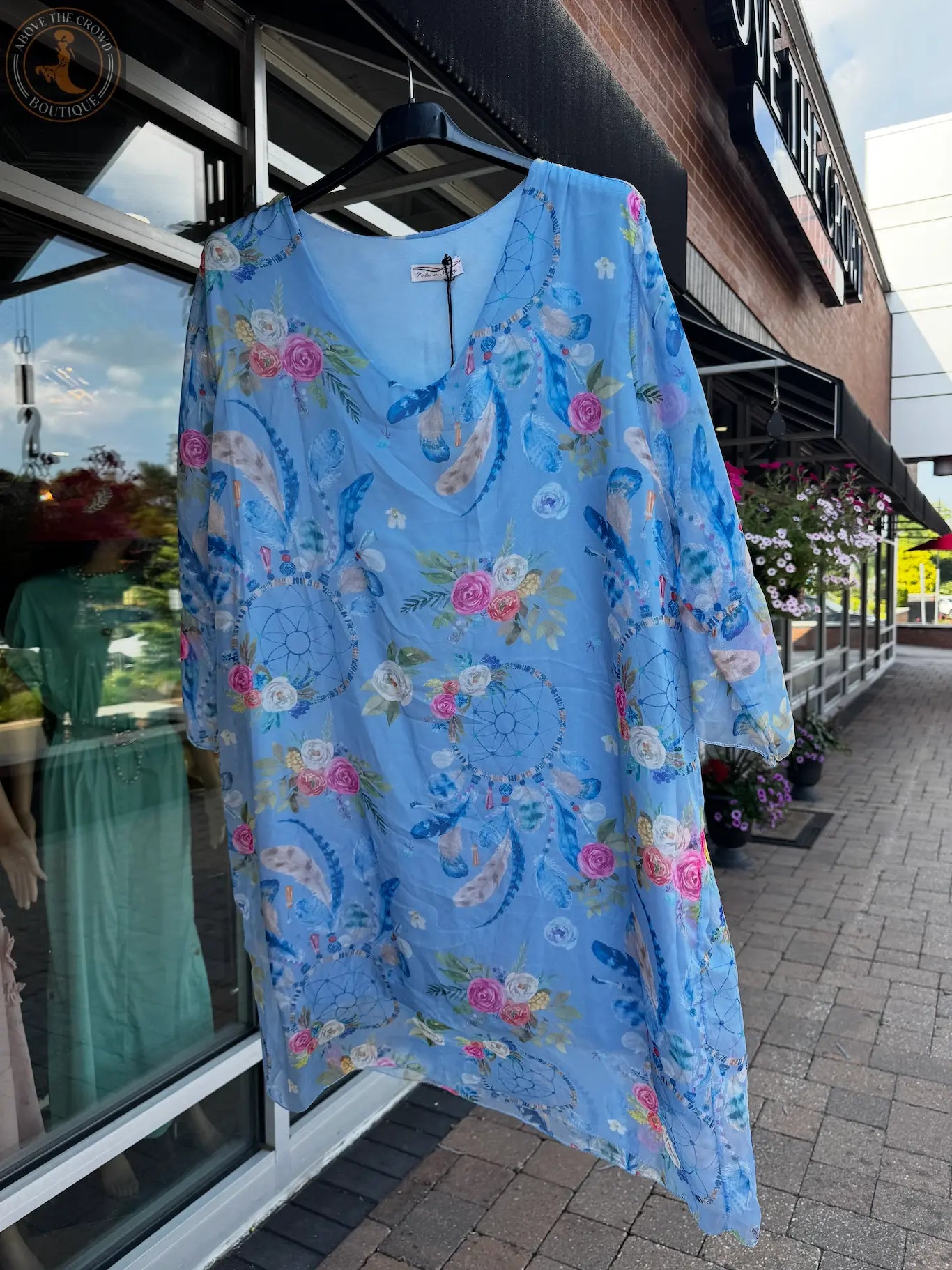 Silk Floral Kaftan Dress - European Style, Vibrant Print, Comfortable Fit Karma