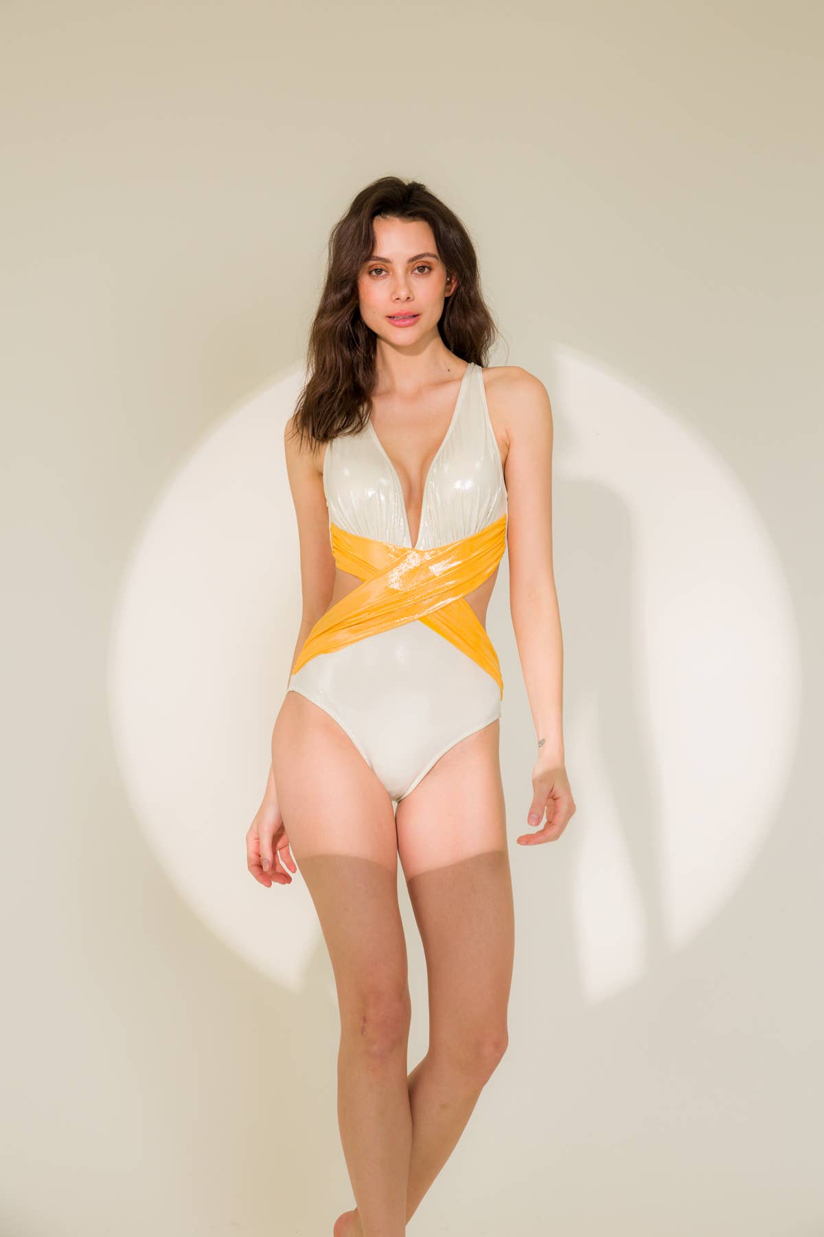 Sparkle Soiree Draped One-piece Swimsuit Aulala Paris