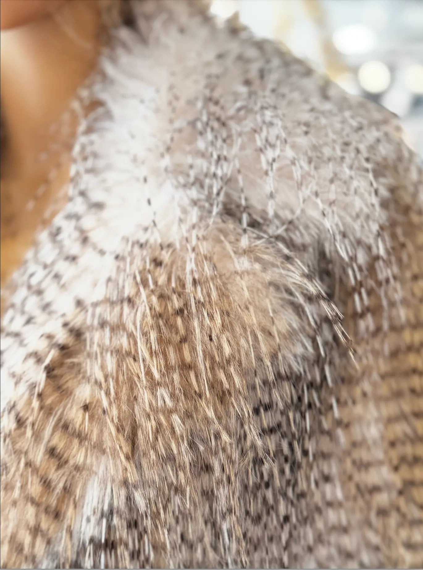 Textured Faux Fur Wrap Coat - Women's European Style Karma