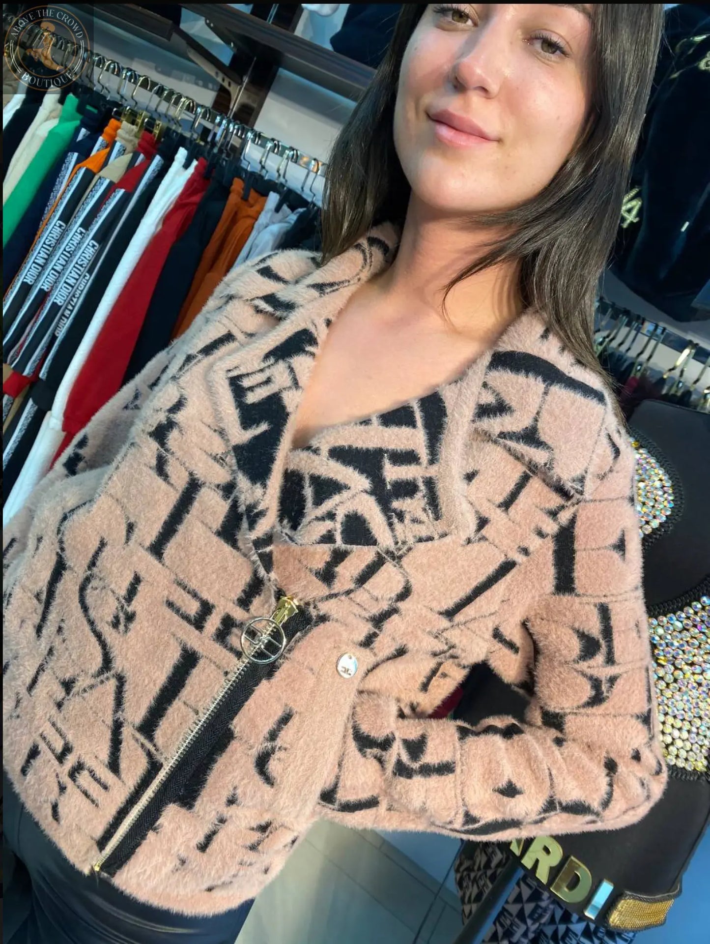 Zanardi Fashion Textured Logo Jacket - Above the Crowd Boutique