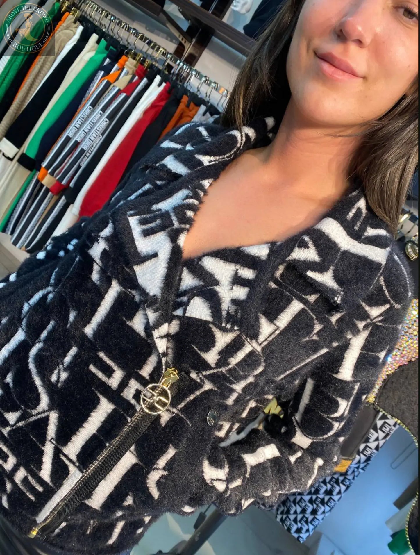 Zanardi Fashion Textured Logo Jacket - Above the Crowd Boutique