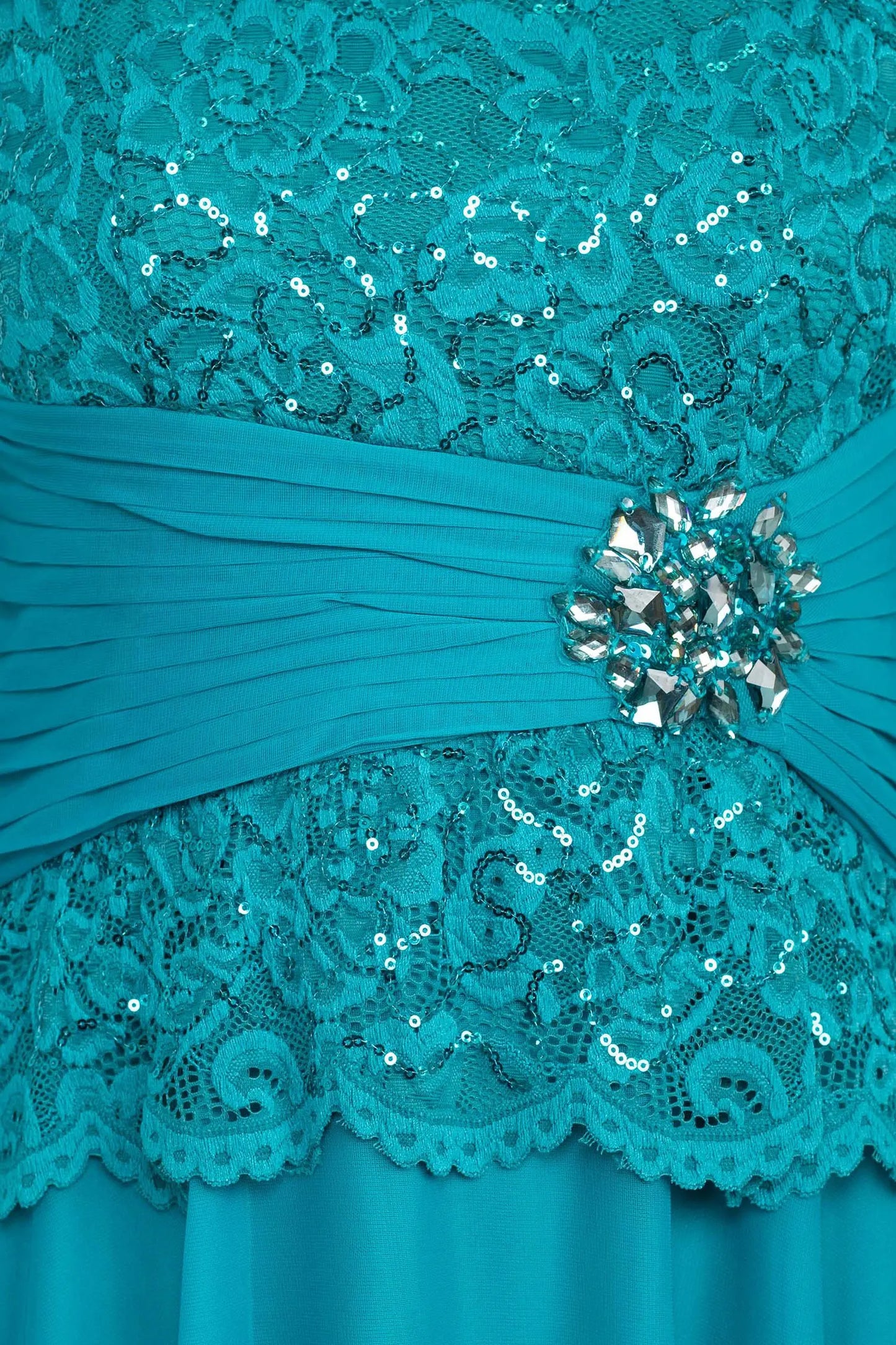Turquoise Sequin Lace Gown - Elegant Evening Dress for Women | Above The Crowd Boutique Above The Crowd Boutique