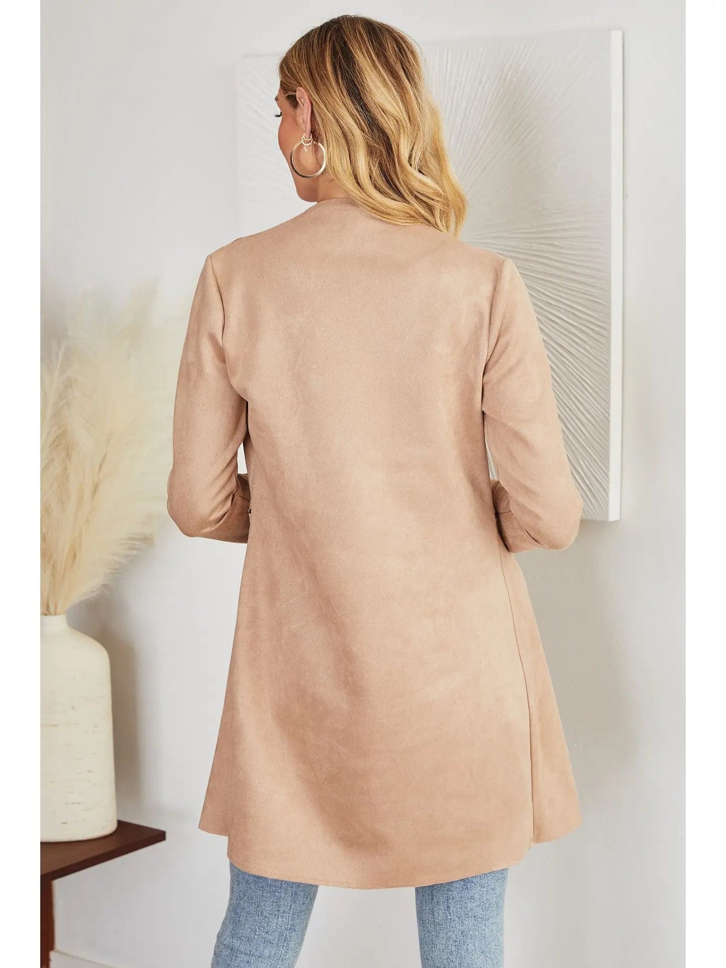 Venti6 Suede Trench Coat with Zipper Detail | European Style Venti6
