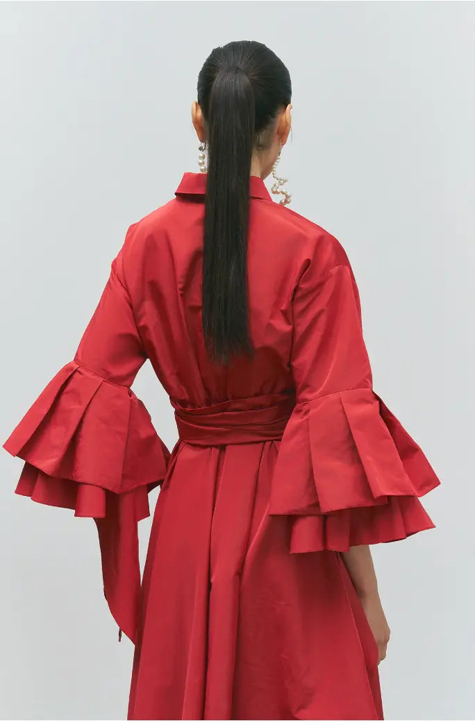 Women Belted Taffeta Dress 25SS-BC6003 Bize