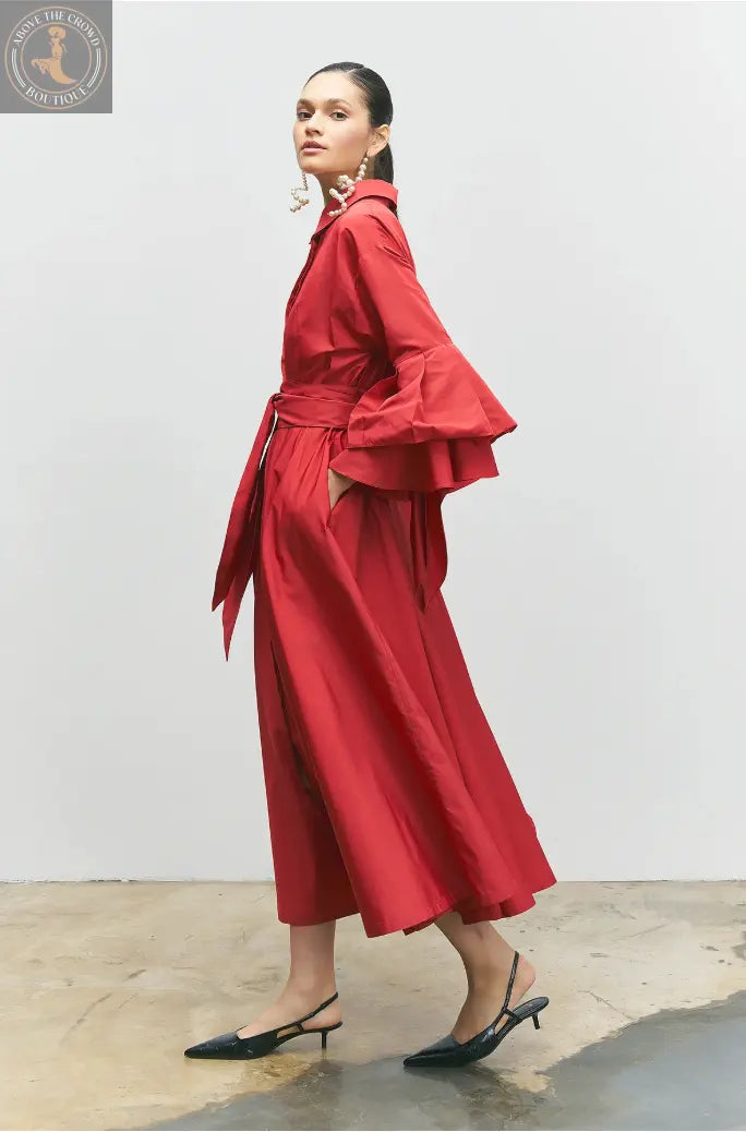 Women Belted Taffeta Dress 25SS-BC6003 Bize