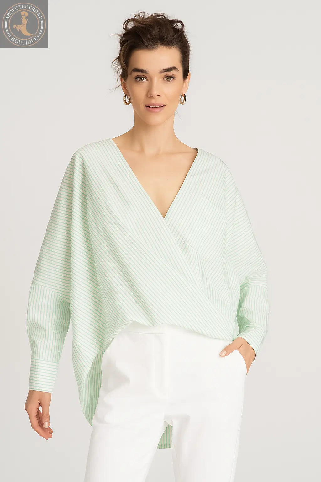 Women Double Breasted Shirt with Back Print 25SS-BZ151 Bize