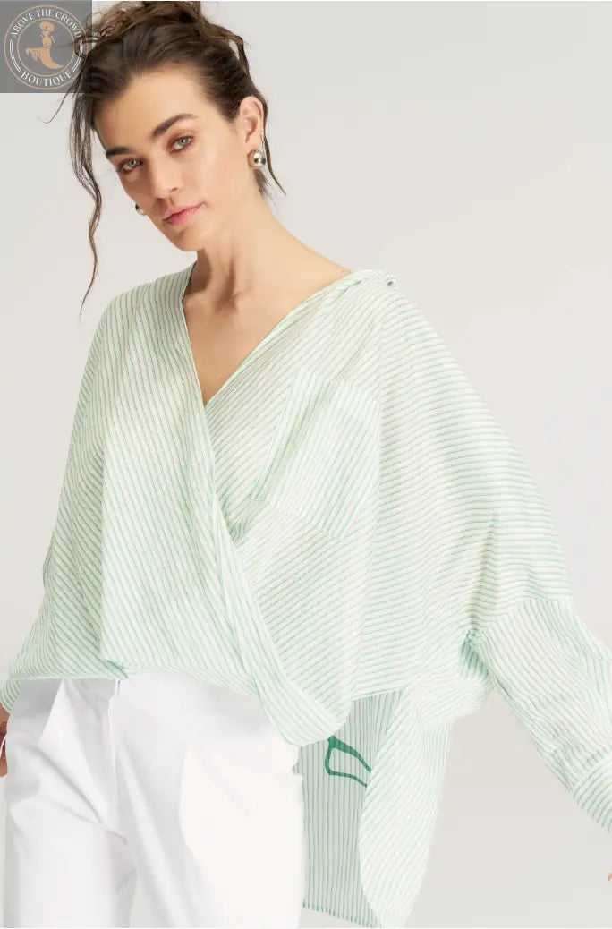 Women Double Breasted Shirt with Back Print 25SS-BZ151 Bize