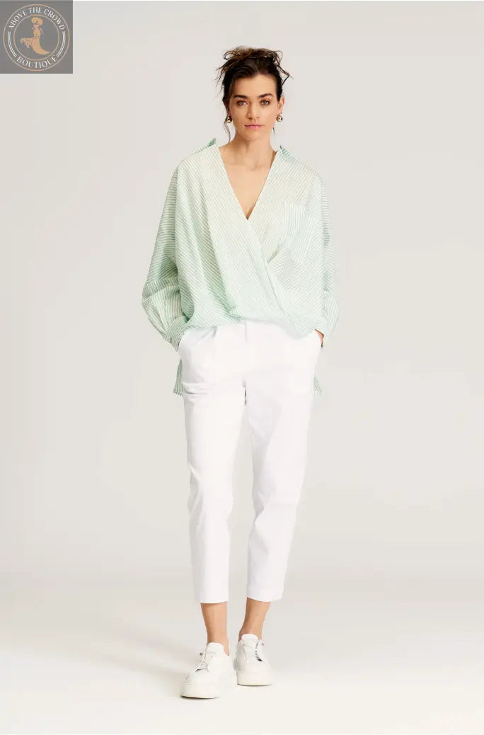 Women Double Breasted Shirt with Back Print 25SS-BZ151 Bize