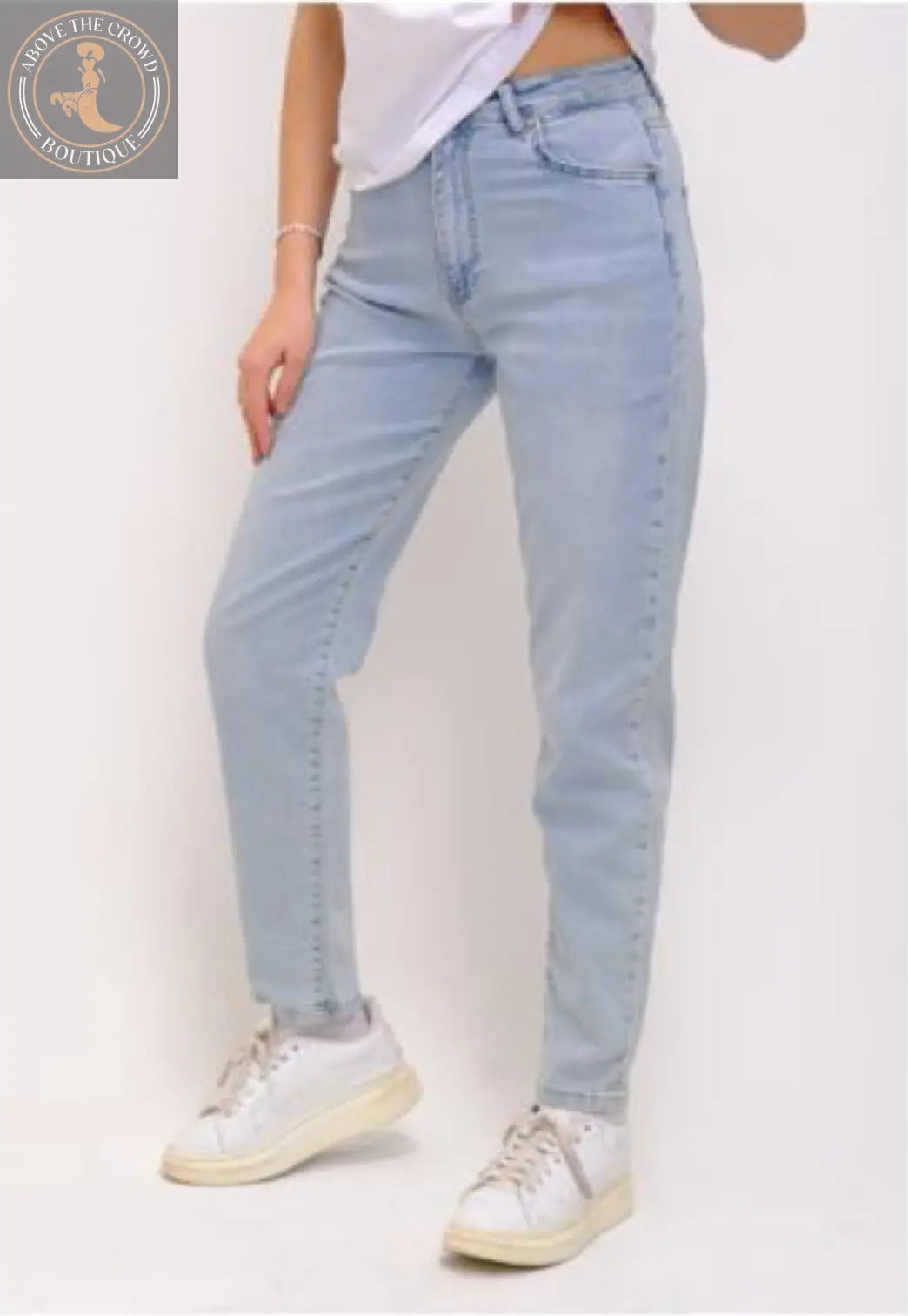 Women Light Wash Straight Jeans 5008 Nobello