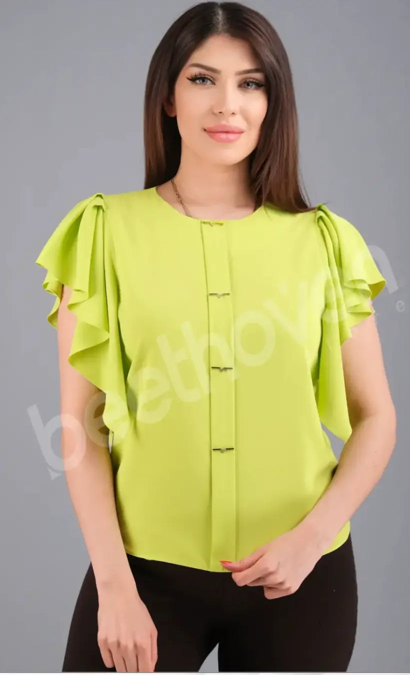 Women Silk Short Sleeves Top 25124 X & T Fashion