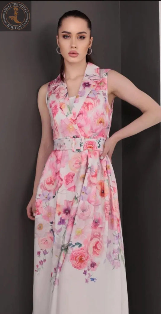 Women Sleeveless Floral Maxi Dress PE2655 Beethoven