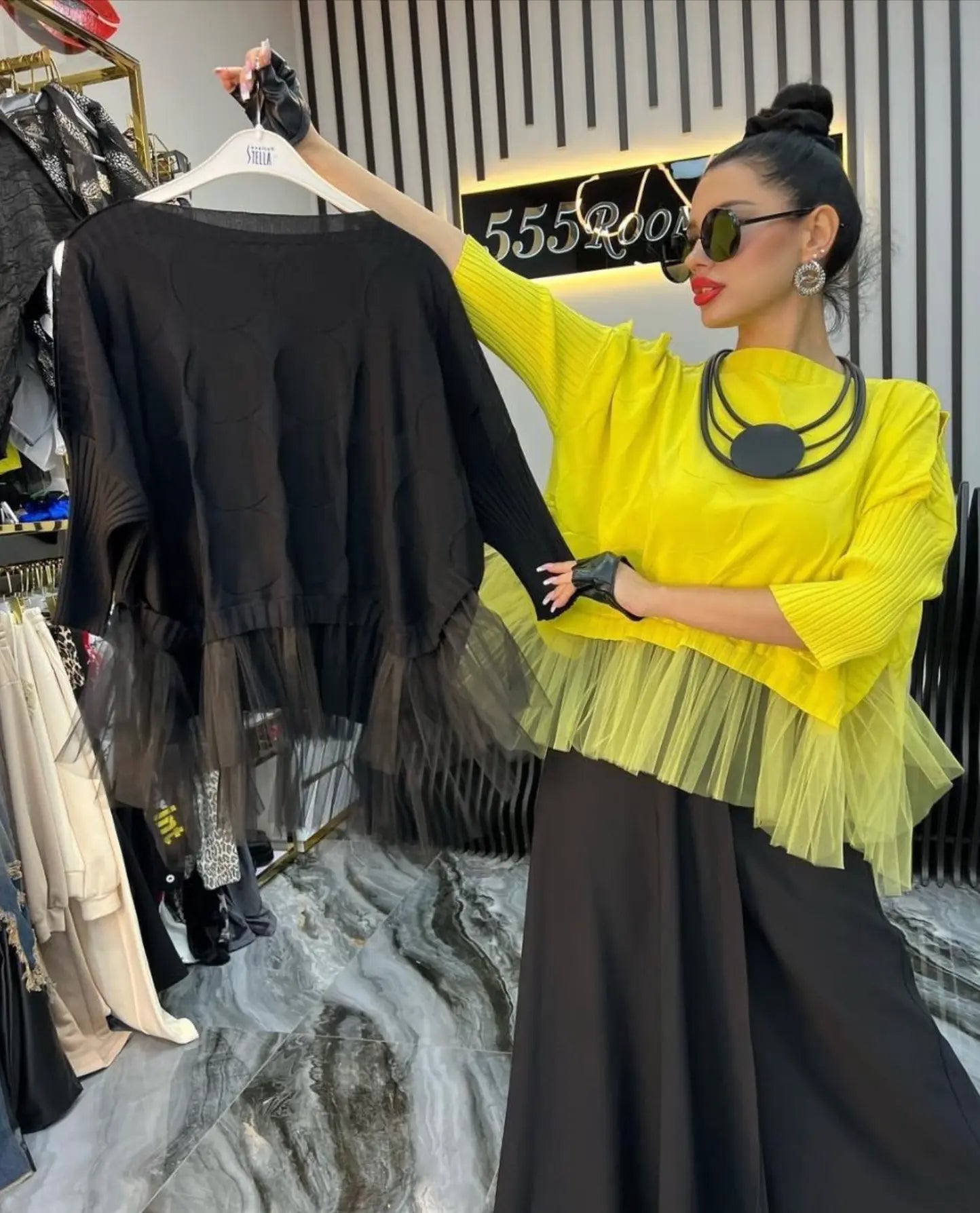 Women Tulle Skirted Sweater 25SS-BT0104 Bize