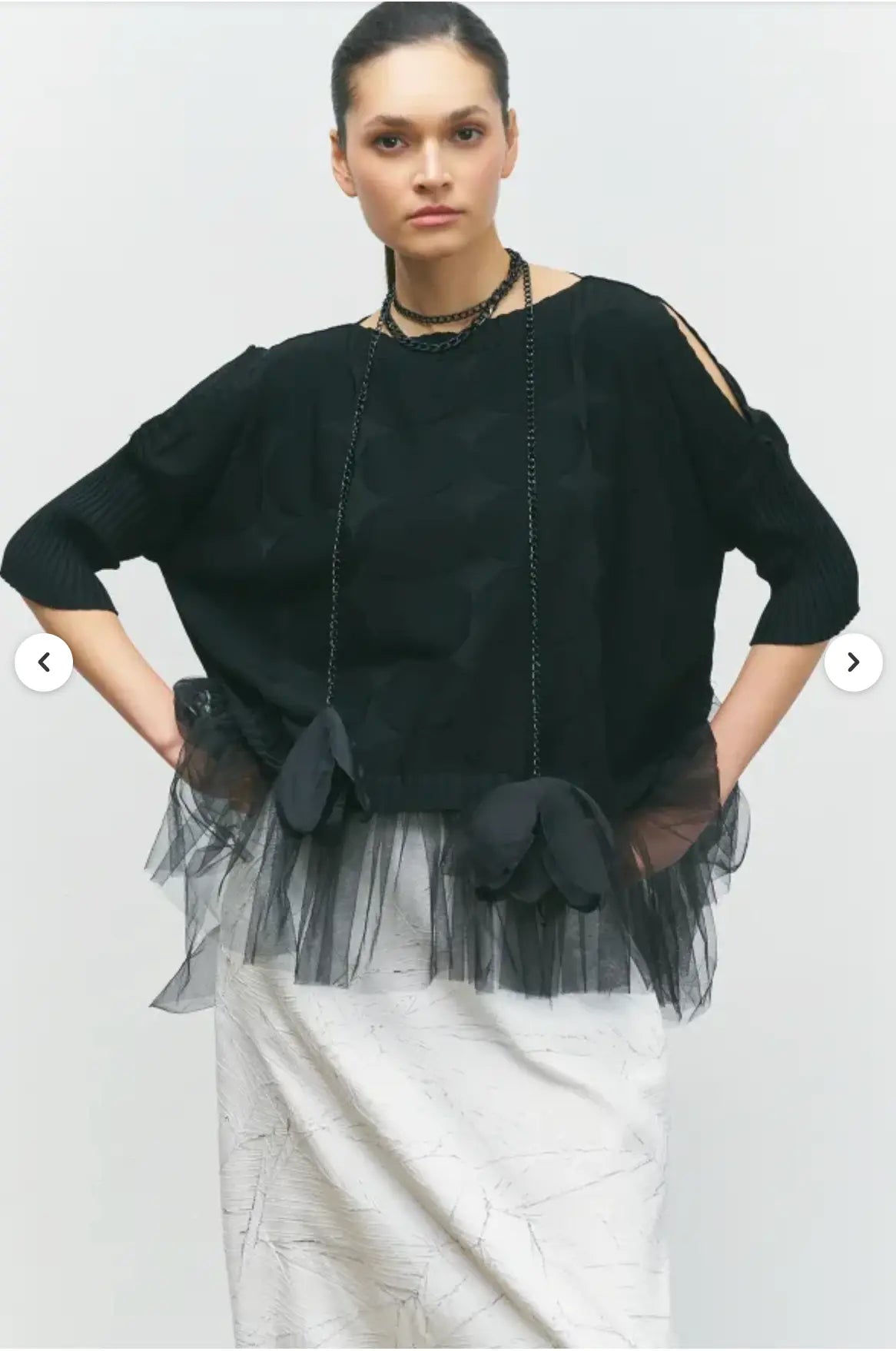 Women Tulle Skirted Sweater 25SS-BT0104 Bize