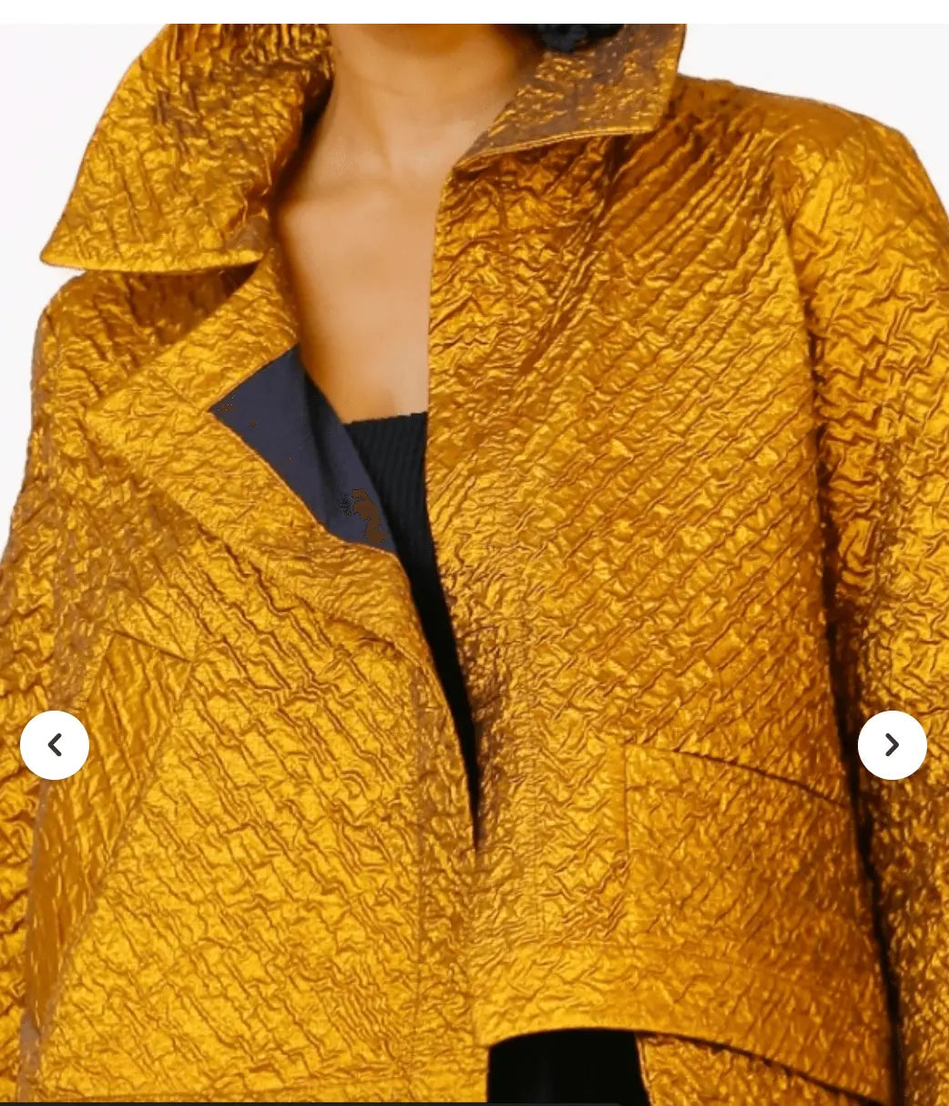 Women's Gold Quilted Cropped Jacket - Unique European Style by Above The Crowd Boutique Bize