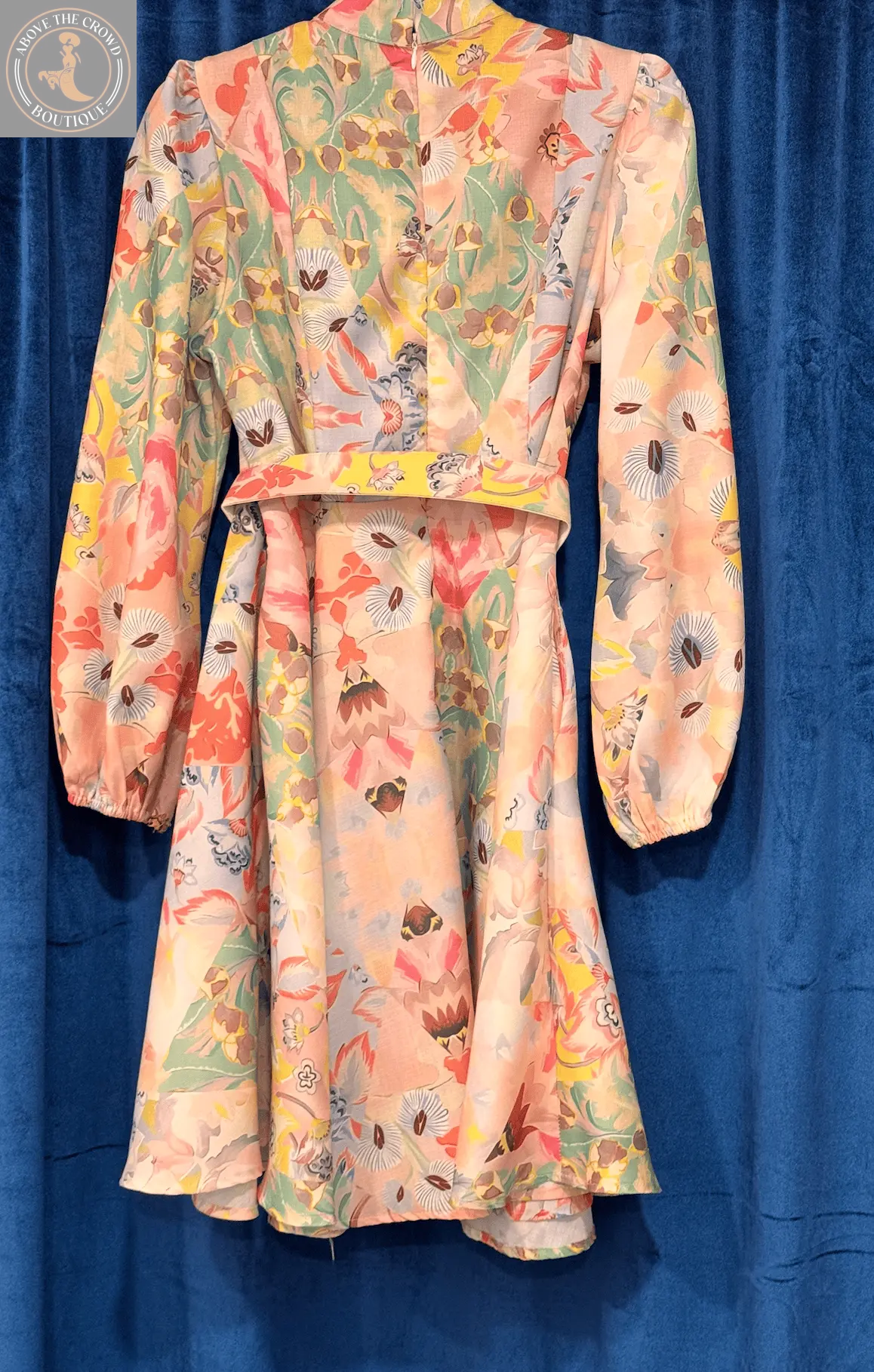 Women’s Multicolor Pastel Button-Front Dress with Belt PE9027 Beethoven