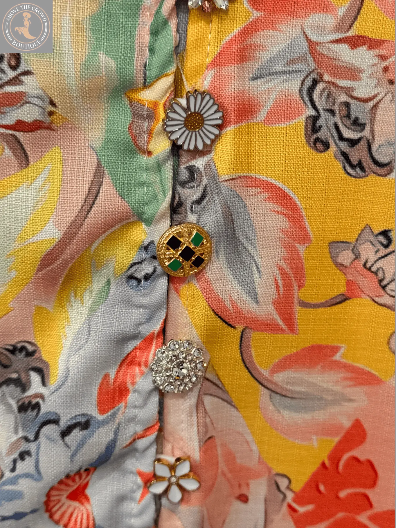 Women’s Multicolor Pastel Button-Front Dress with Belt PE9027 Beethoven