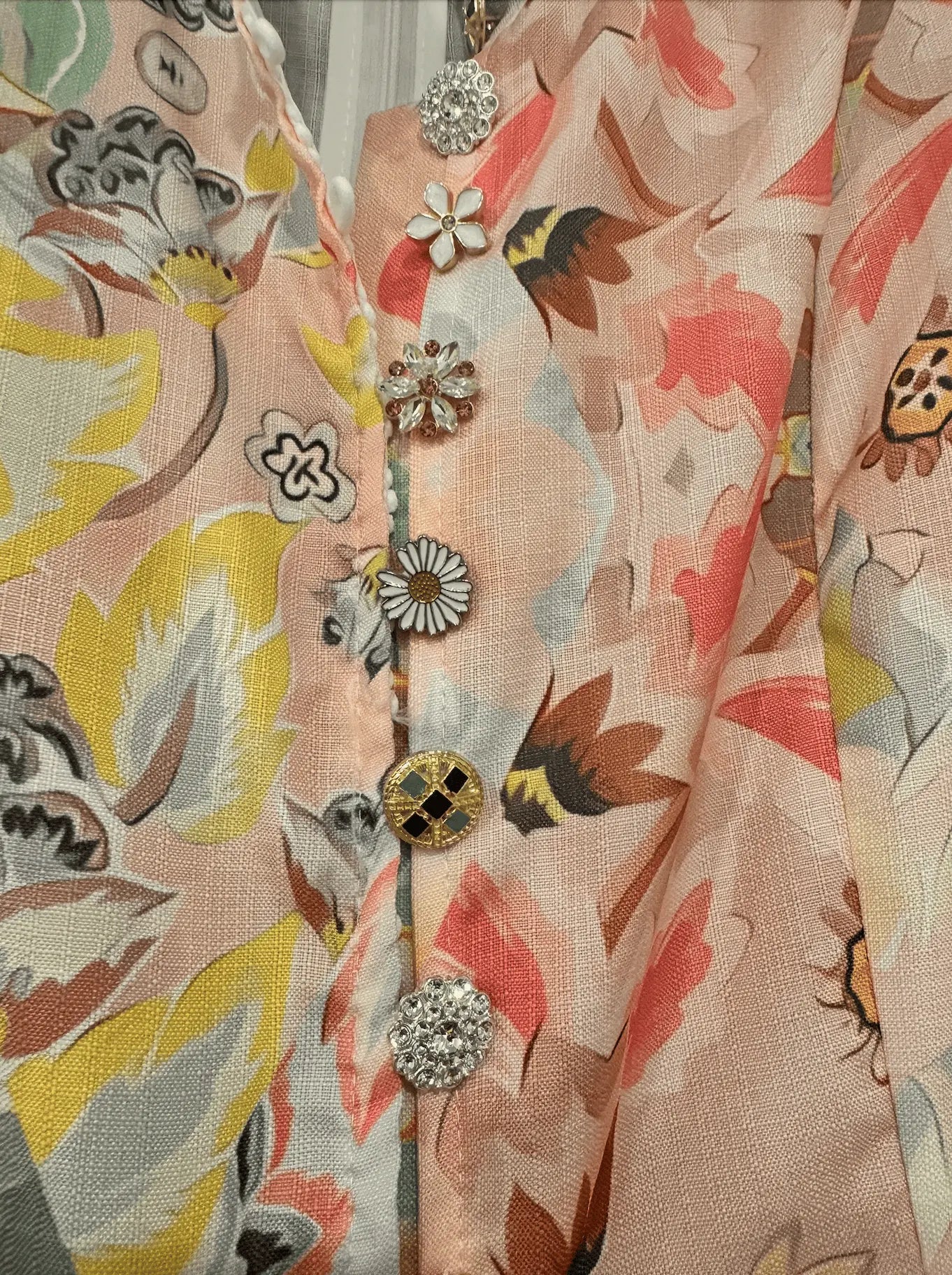 Women’s Multicolor Pastel Button-Front Dress with Belt PE9027 Beethoven