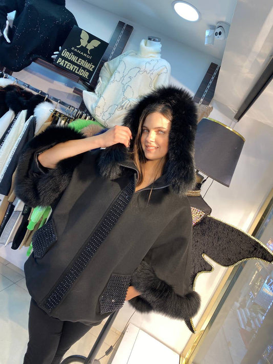 ZF Women Winter Poncho Zanardi Fashion