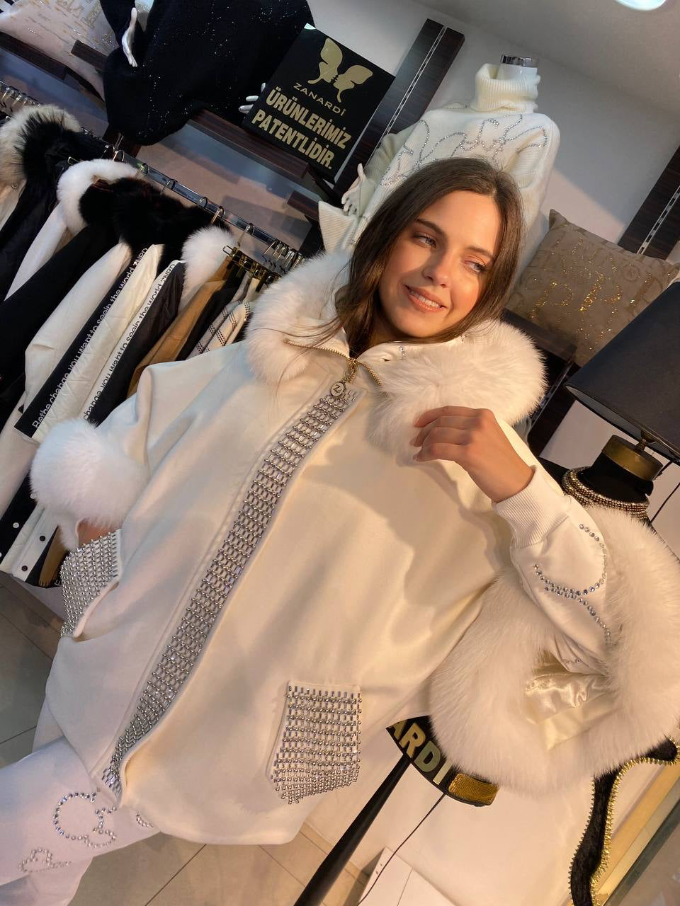 ZF Women Winter Poncho Zanardi Fashion