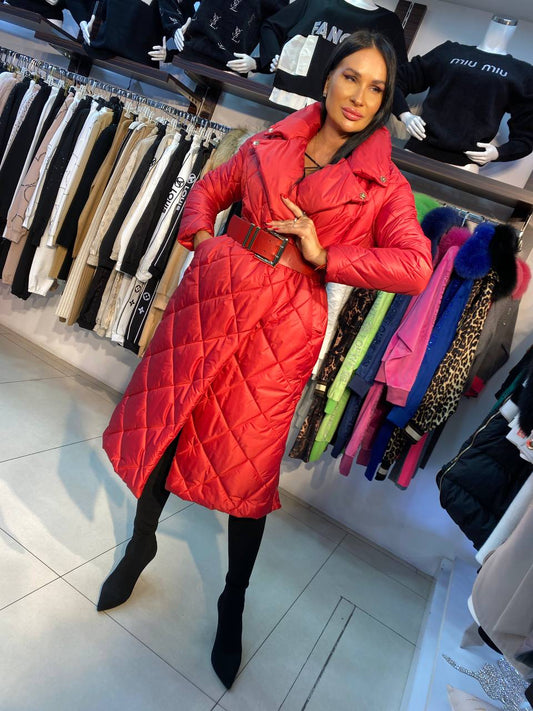 Zanardi Fashion Red Puffer Coat - Above The Crowd Boutique