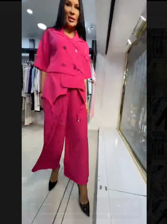 Zanardi Fashion Berry Pants Suit Zanardi Fashion