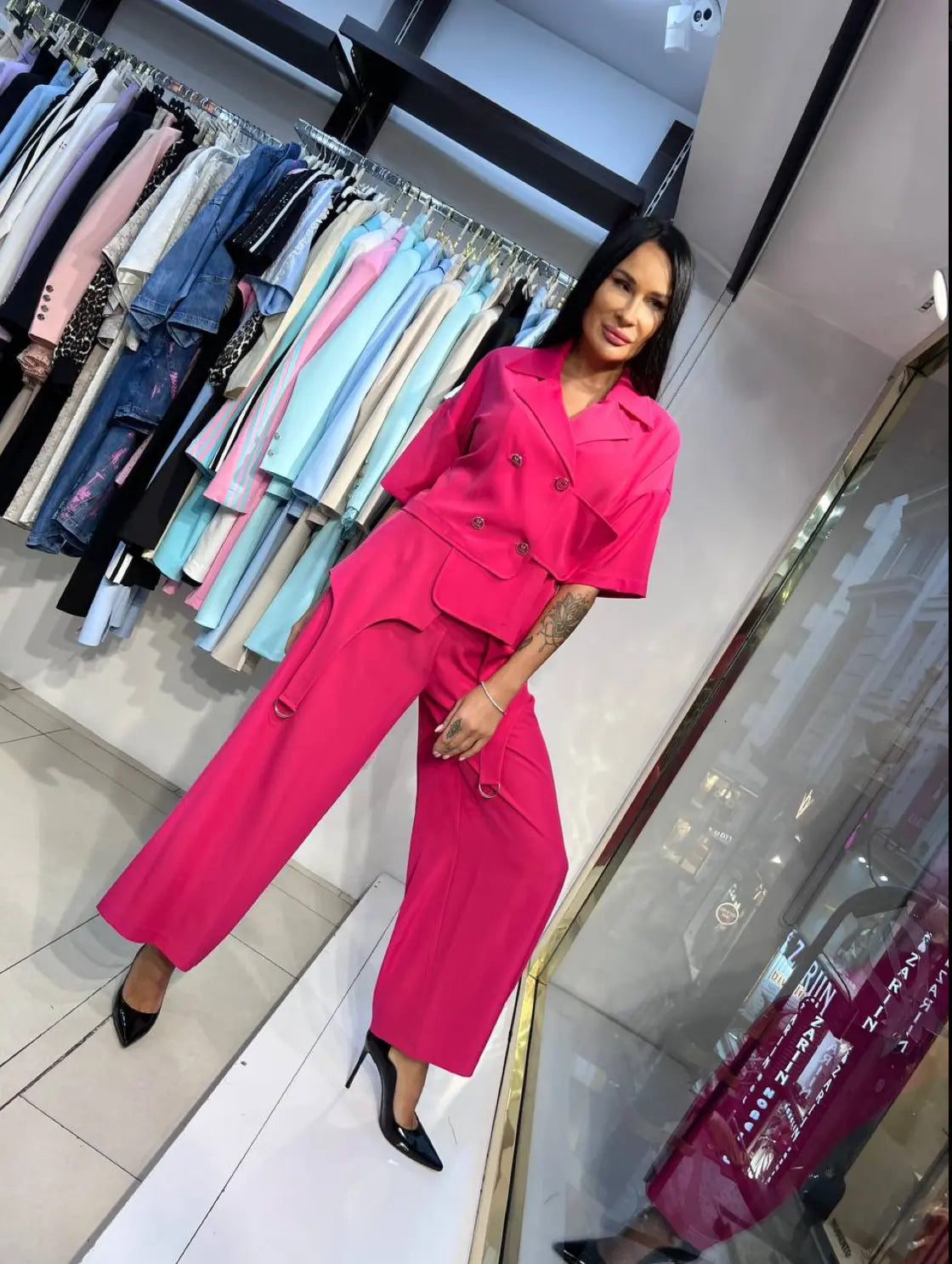 Zanardi Fashion Berry Pants Suit Zanardi Fashion