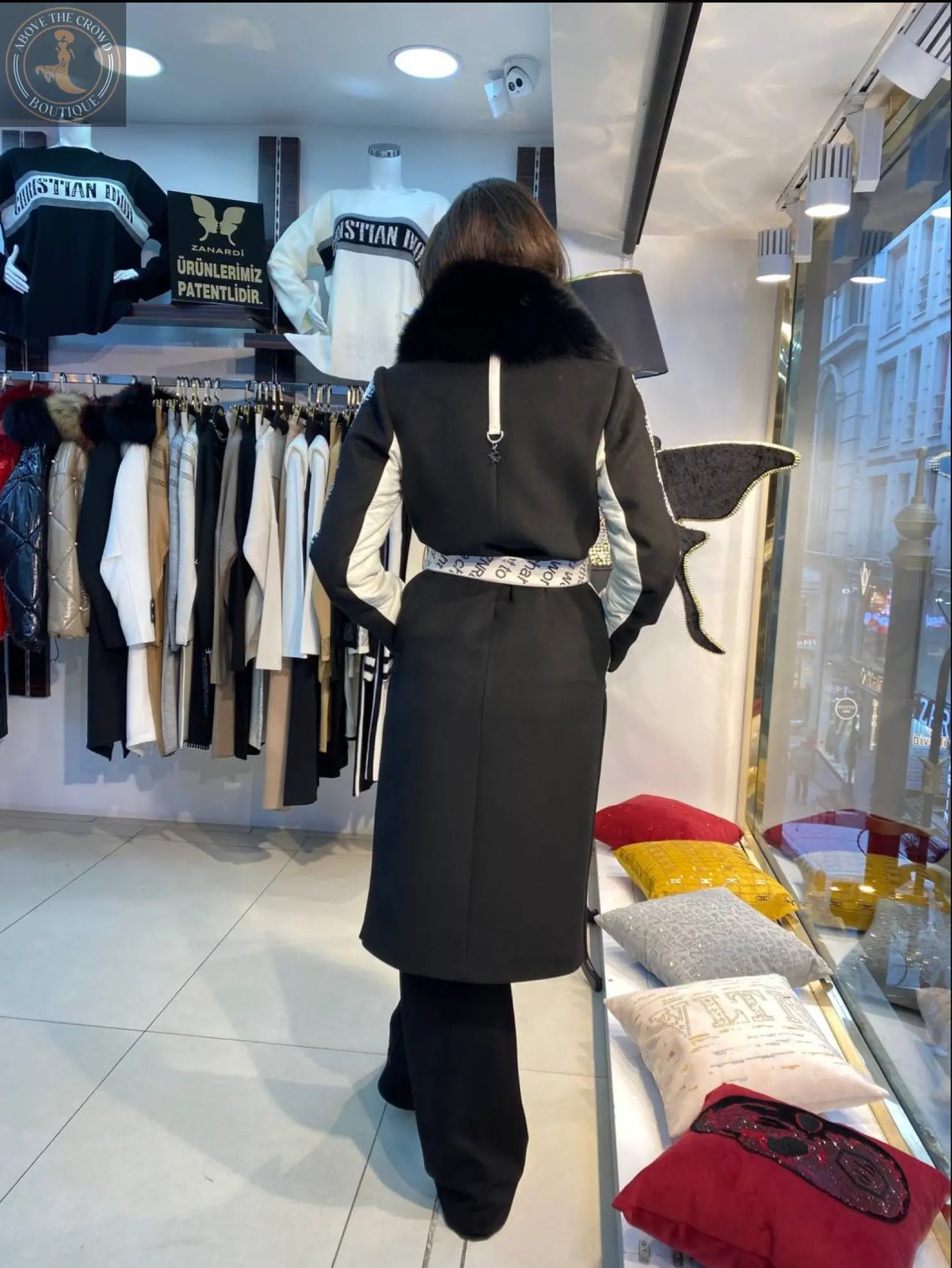 Zanardi Fashion Black and White Coat 1459 Zanardi Fashion