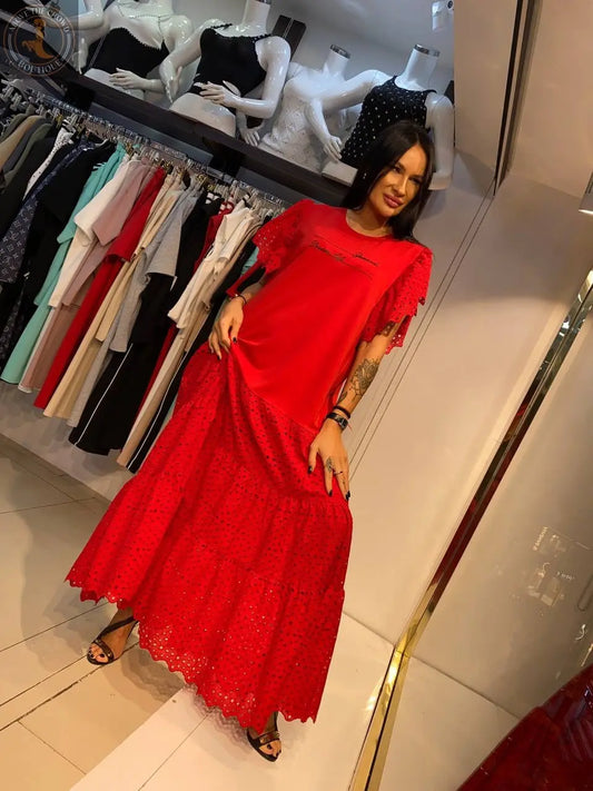 Zanardi Fashion Long Dress With Lace 8043 Zanardi Fashion