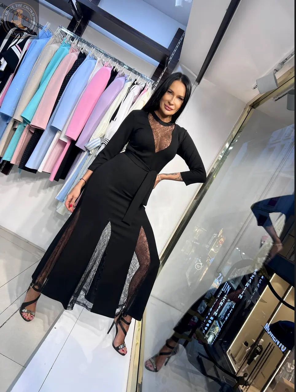 Zanardi Fashion Long Dress with Lace Insertions MSA-011 Zanardi Fashion