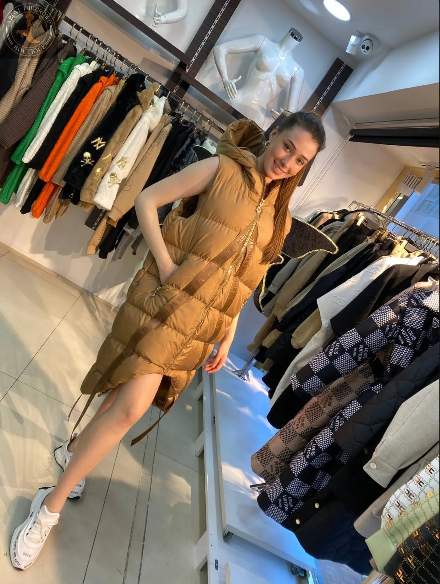 Zanardi Fashion Long Hooded Puffer Vest Zanardi Fashion