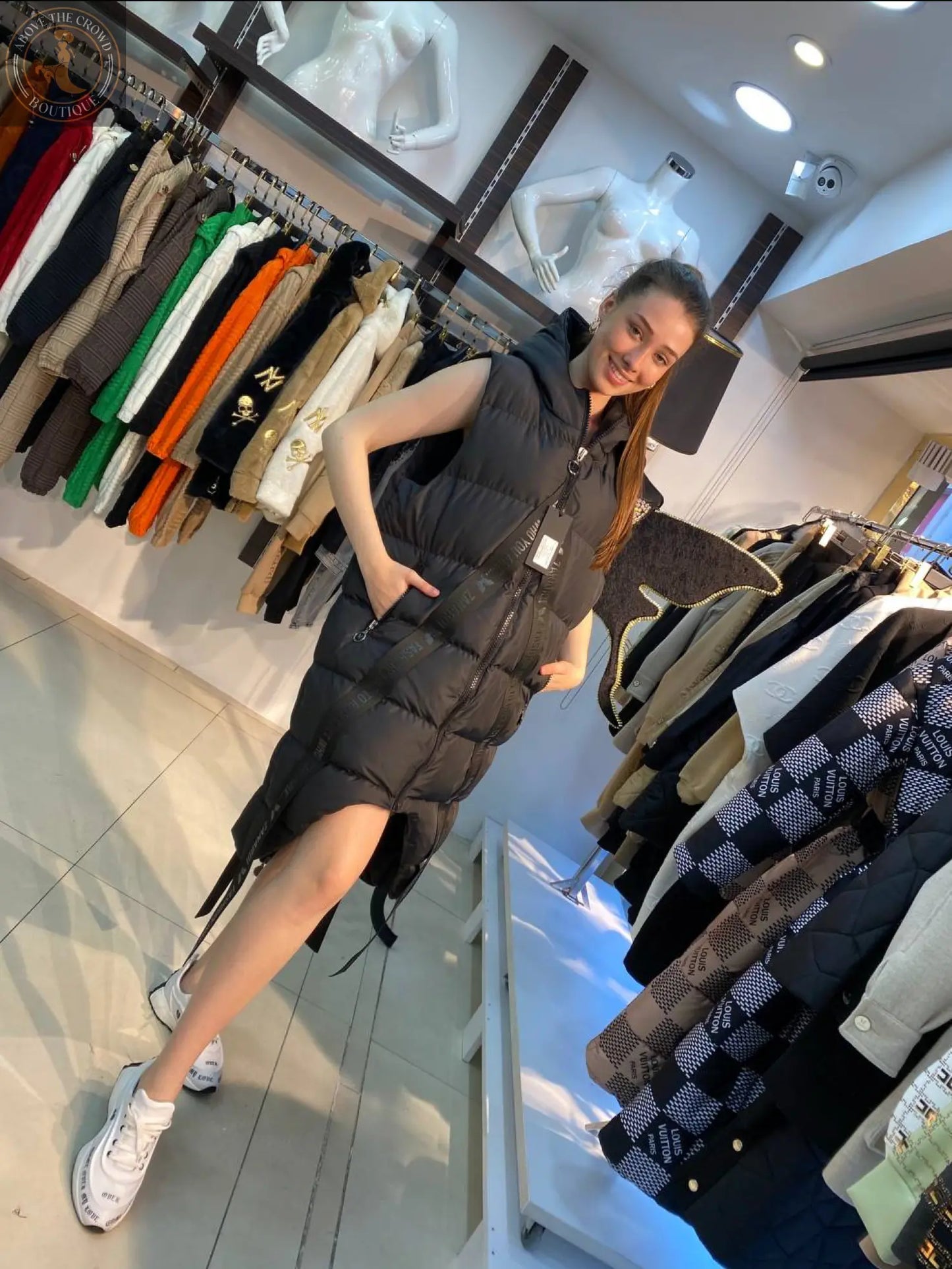 Zanardi Fashion Long Hooded Puffer Vest Zanardi Fashion