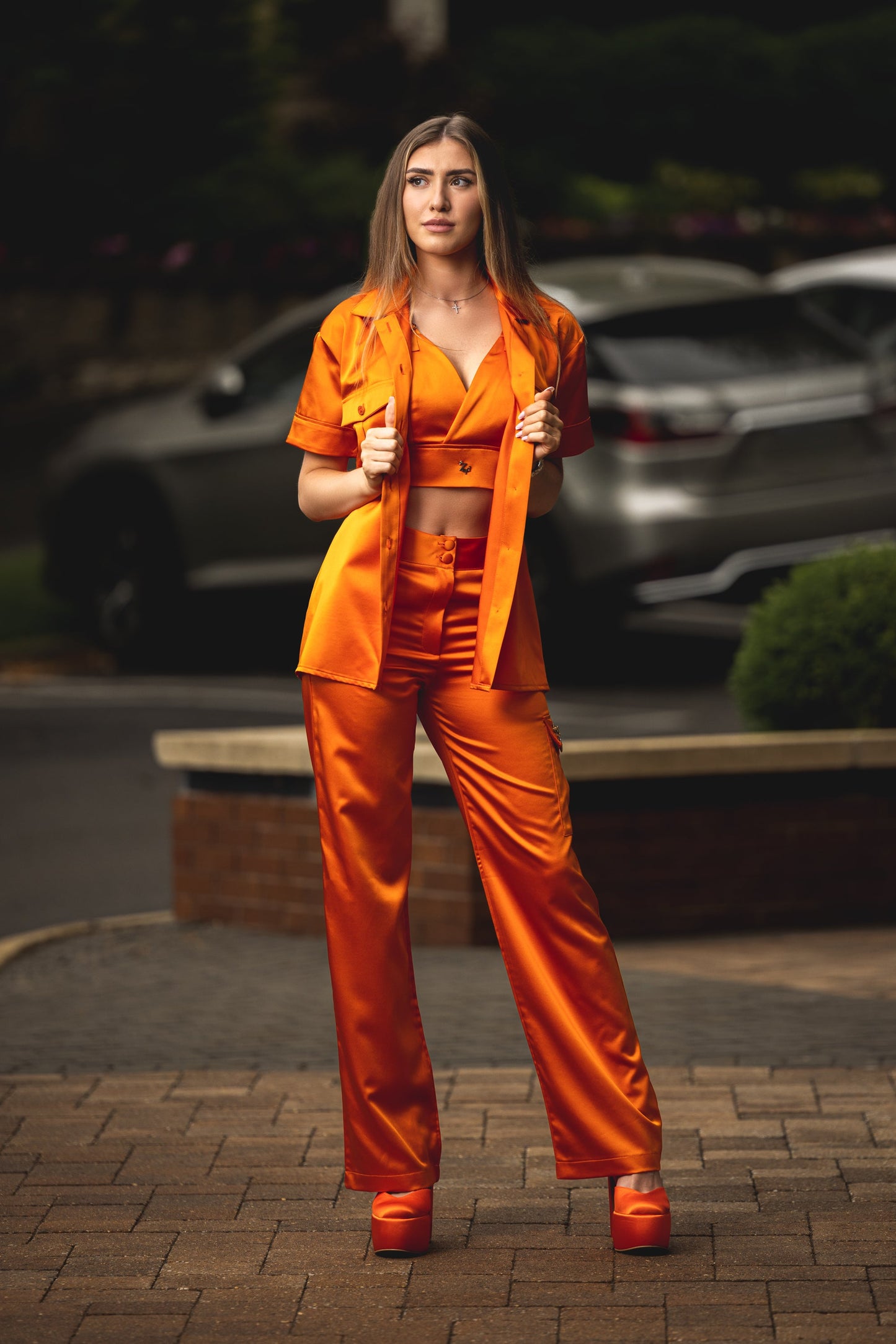 Zanardi Fashion Satin Bralette, Blazer & Pants Suit Zanardi Fashion