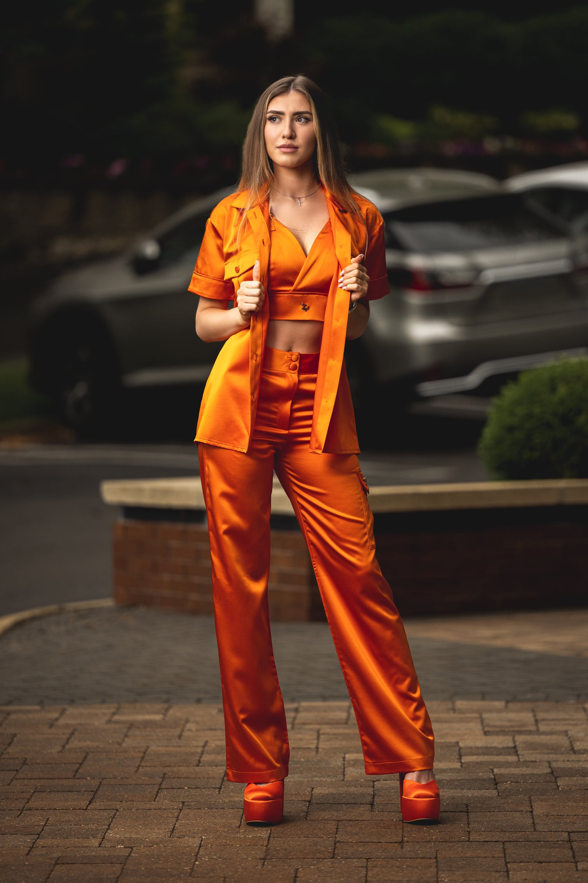 Zanardi Fashion Satin Bralette, Blazer & Pants Suit Zanardi Fashion