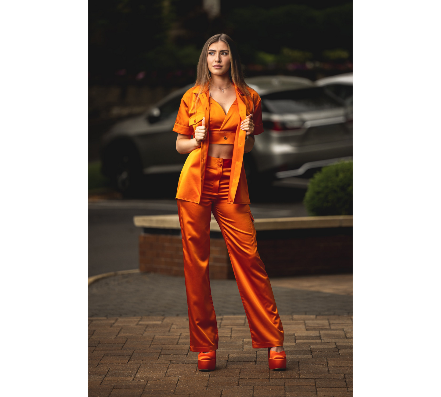 Zanardi Fashion Satin Bralette, Blazer & Pants Suit Zanardi Fashion