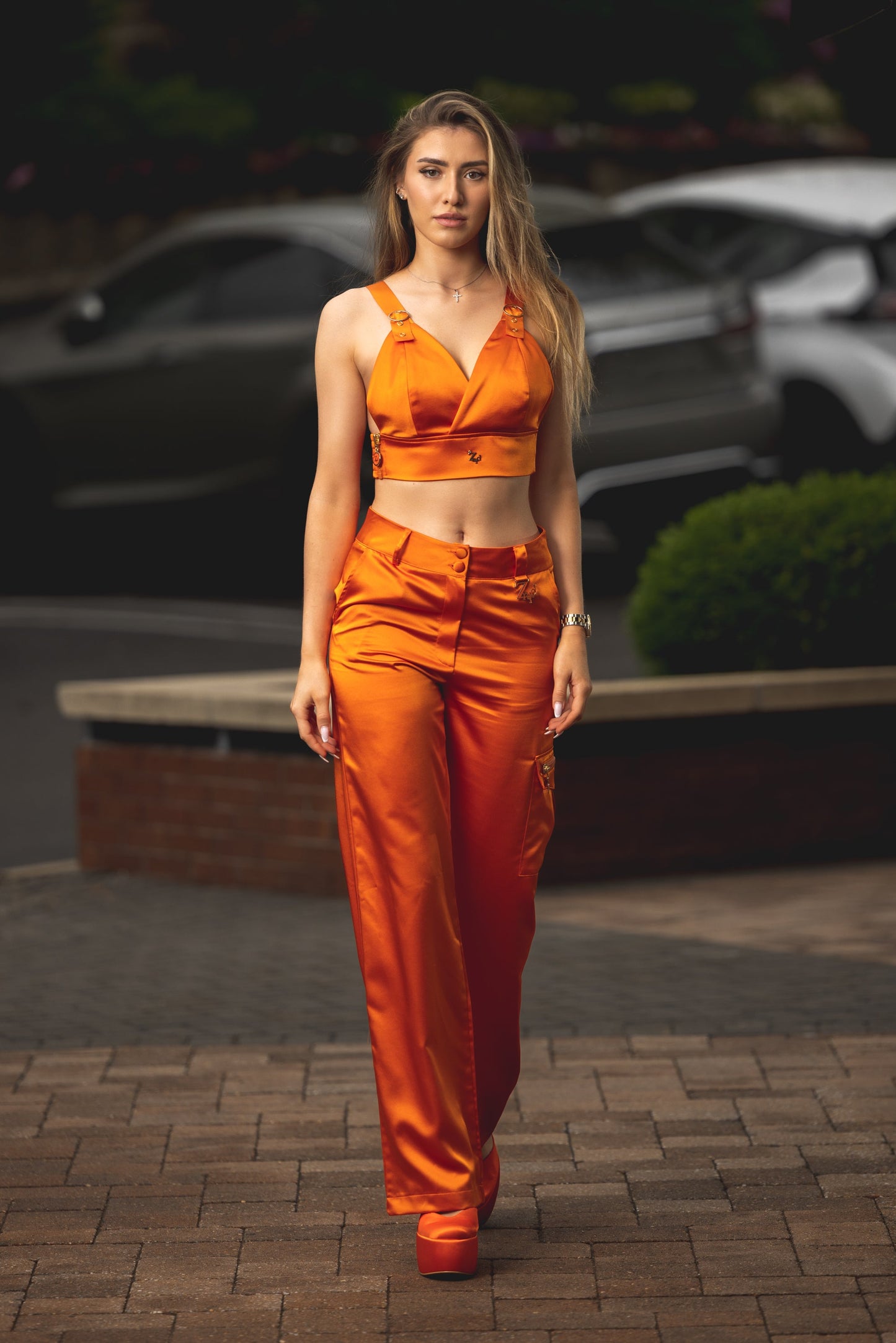 Zanardi Fashion Satin Bralette, Blazer & Pants Suit Zanardi Fashion