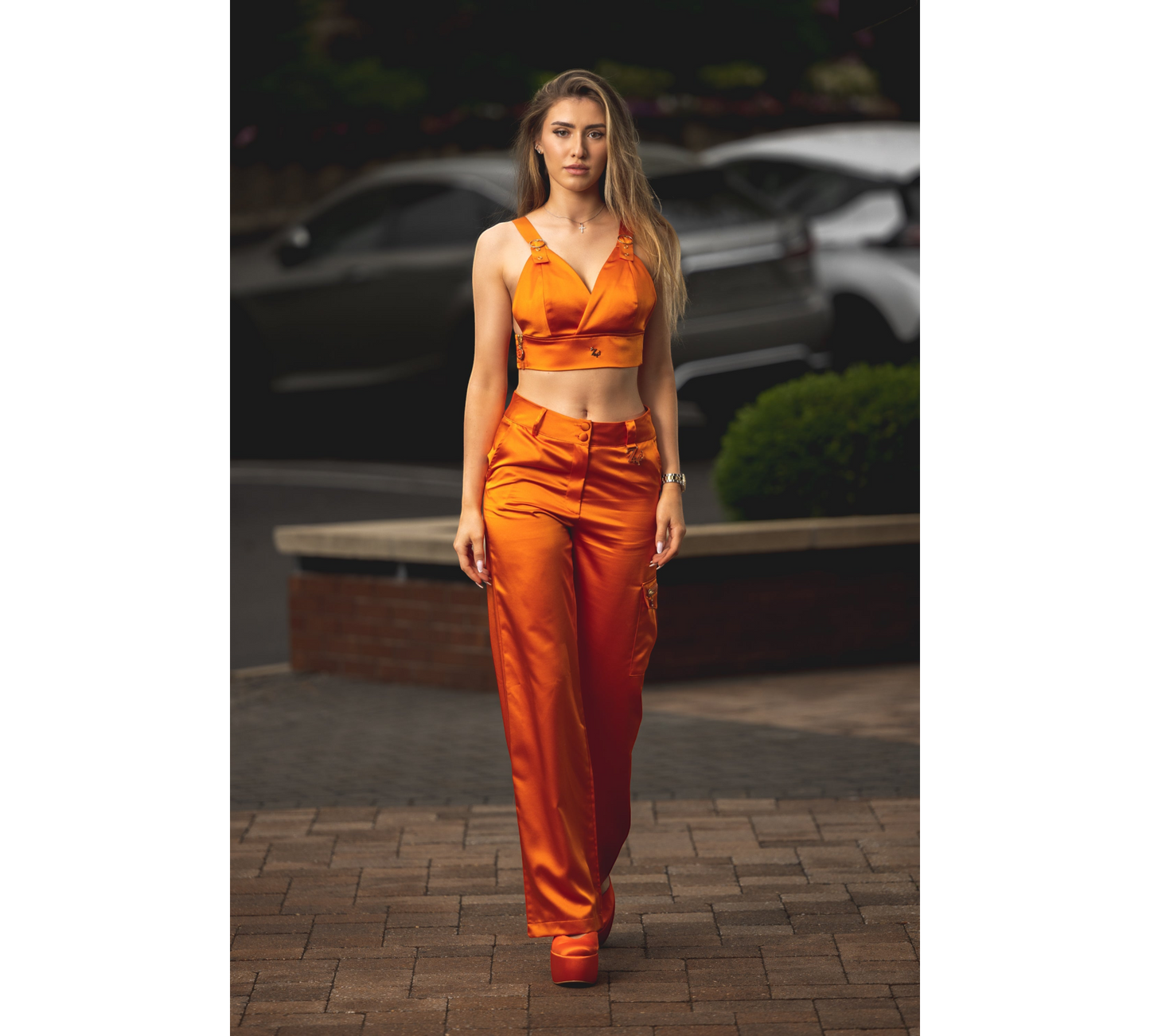Zanardi Fashion Satin Bralette, Blazer & Pants Suit Zanardi Fashion