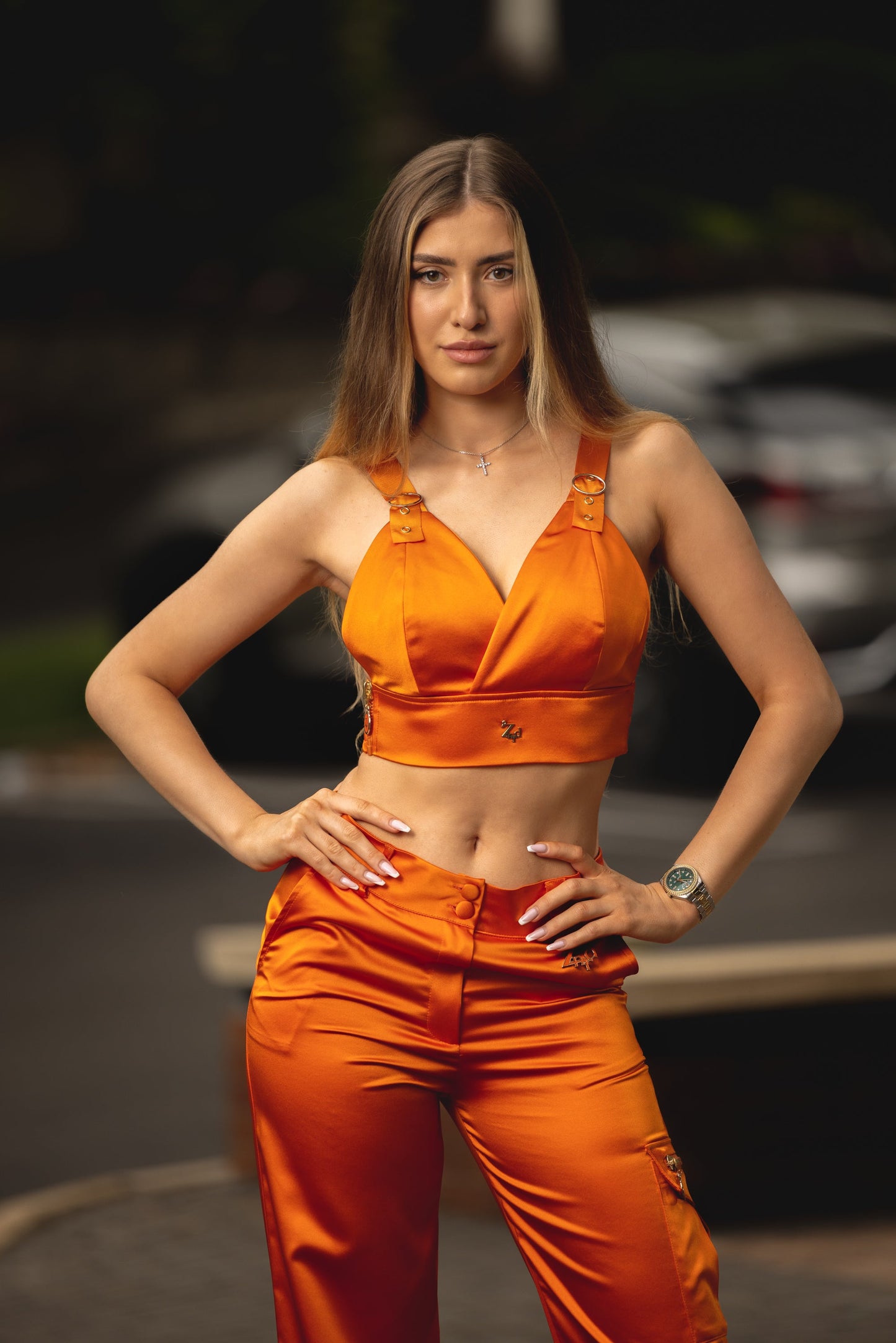 Zanardi Fashion Satin Bralette, Blazer & Pants Suit Zanardi Fashion