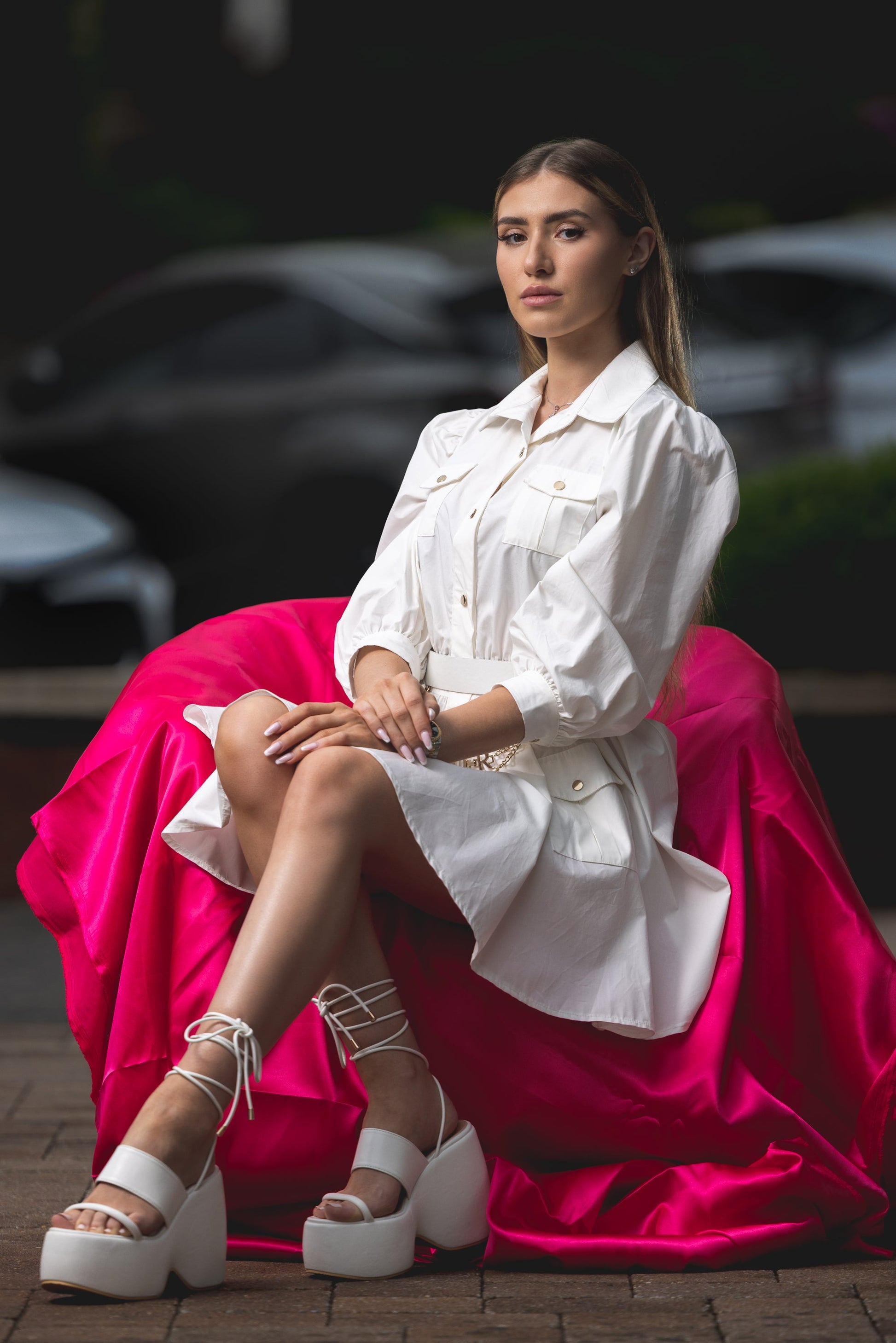 Zanardi Fashion White Button-Front Mini Dress Zanardi Fashion