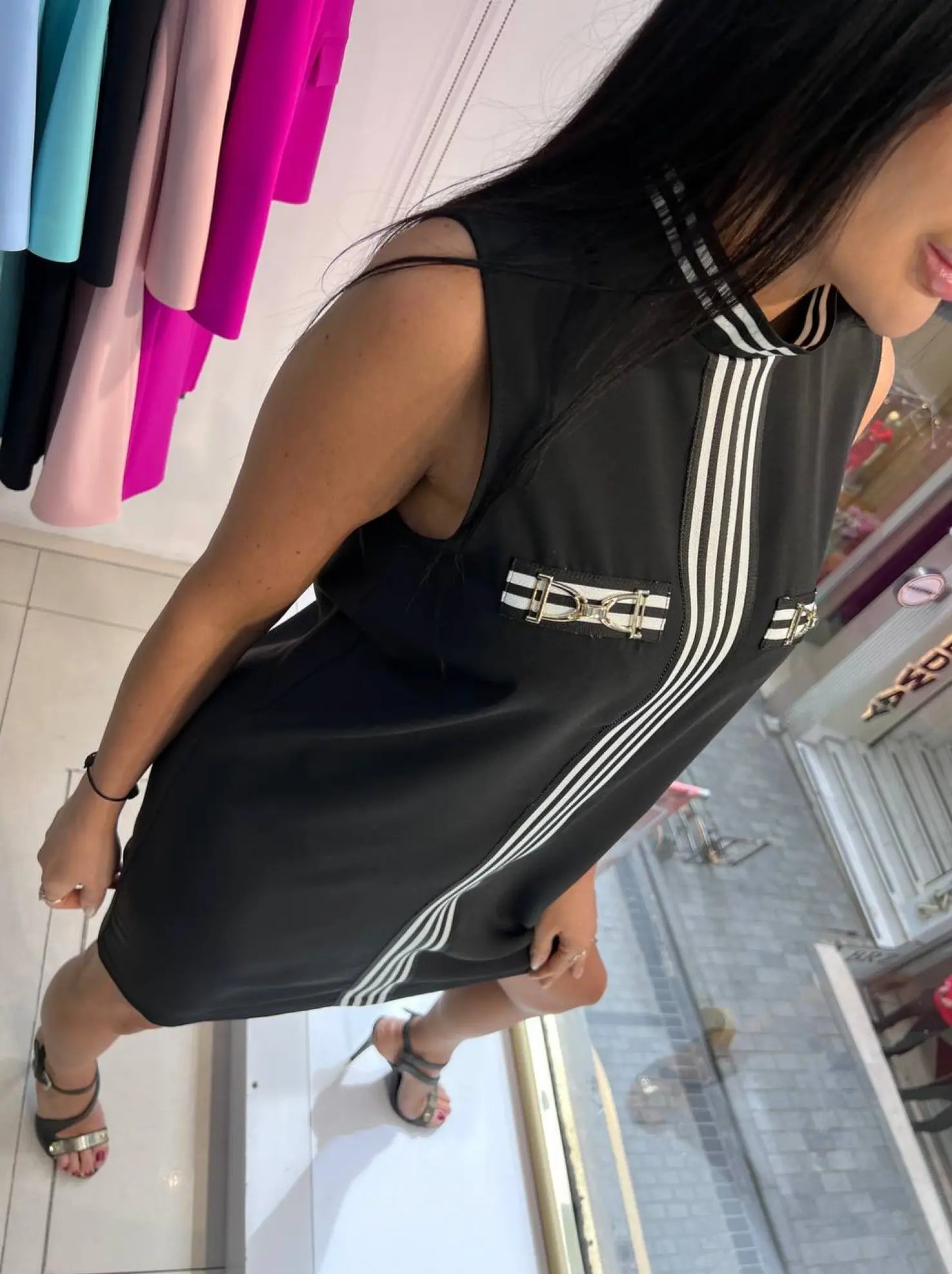 Zanardi Fashion Women Sleeveless Shift Dress NR-011 Zanardi Fashion