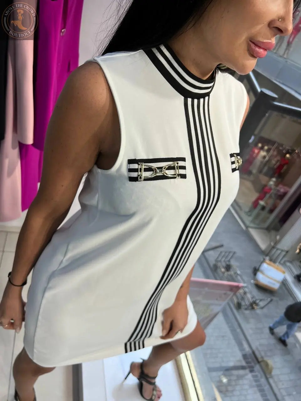 Sleeveless Shift Dress by Zanardi Fashion NR-011 - Above The Crowd White / Large Sleeveless Shift Dress by Zanardi Fashion NR-011 - Above The Crowd White / Large