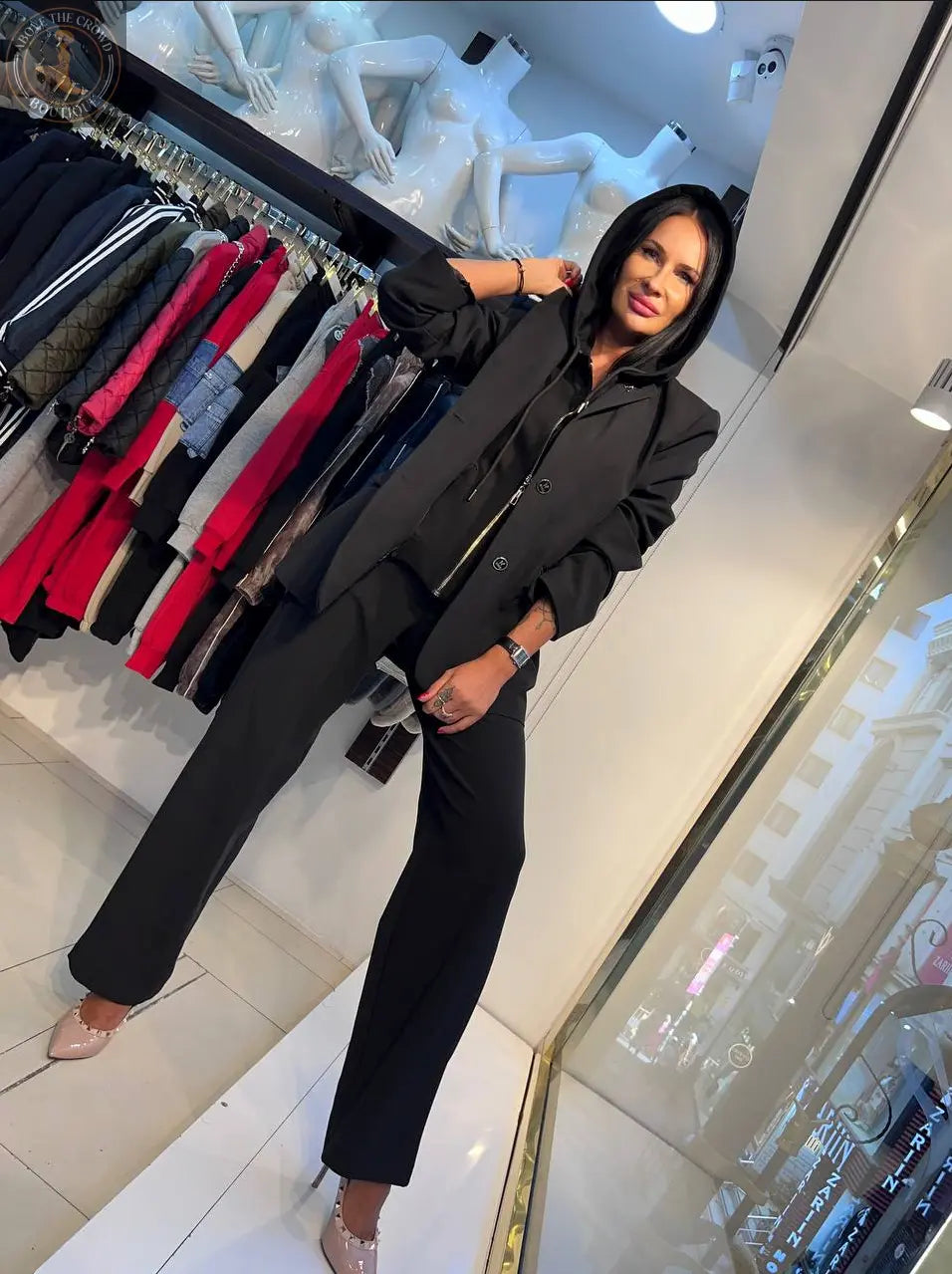 Zanardi Fashion Women's 2-Piece Suit with Hooded Blazer Zanardi Fashion